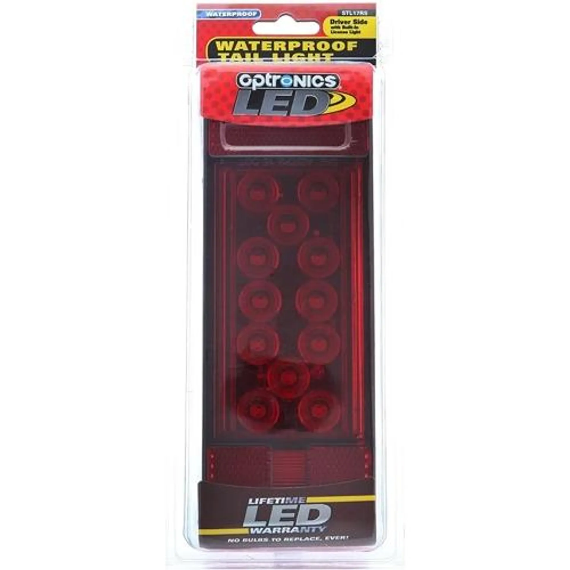 Optronics Waterproof Low Profile Tail Light for Driver Side, Red