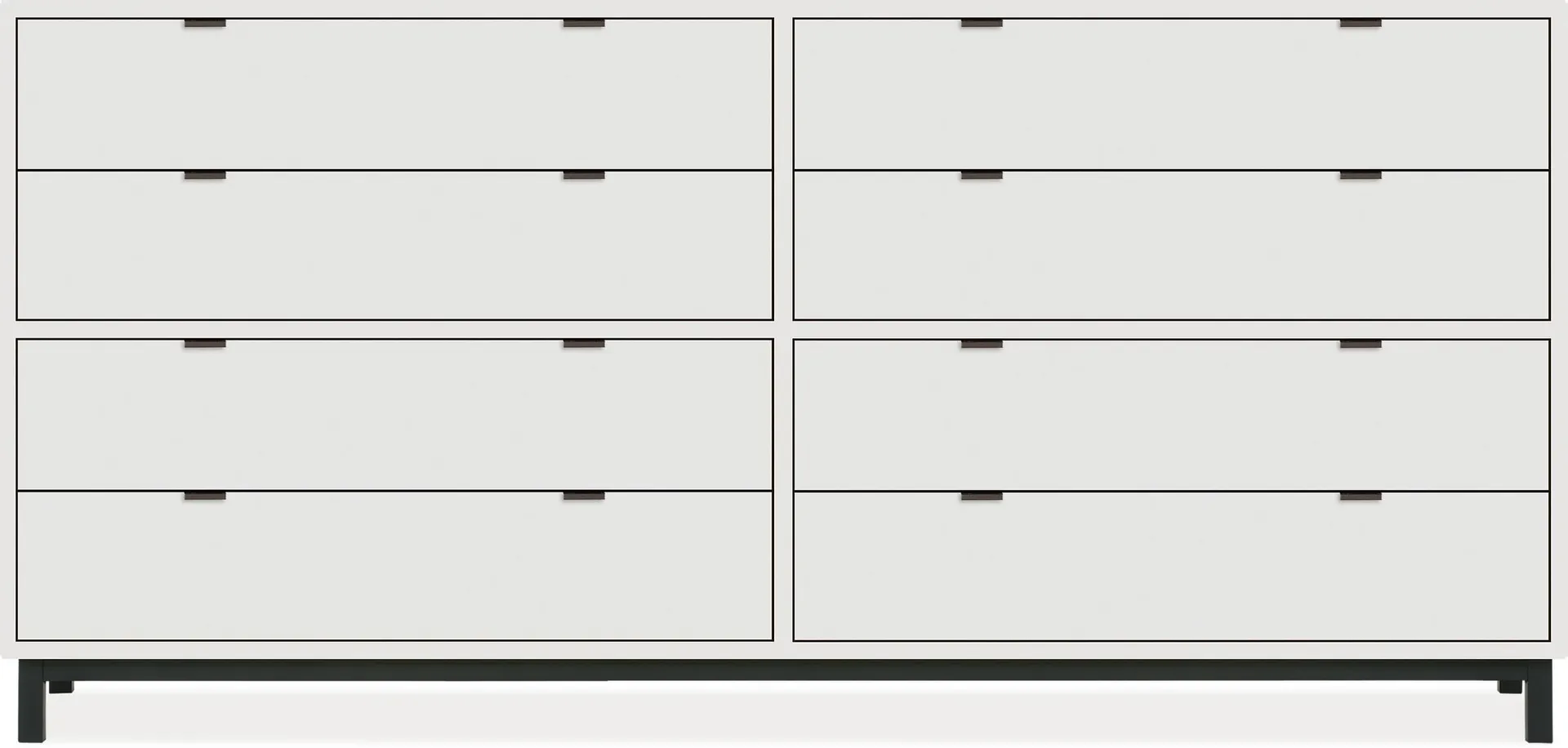 Copenhagen 93w 20d 44h Cabinet in White with Natural Steel