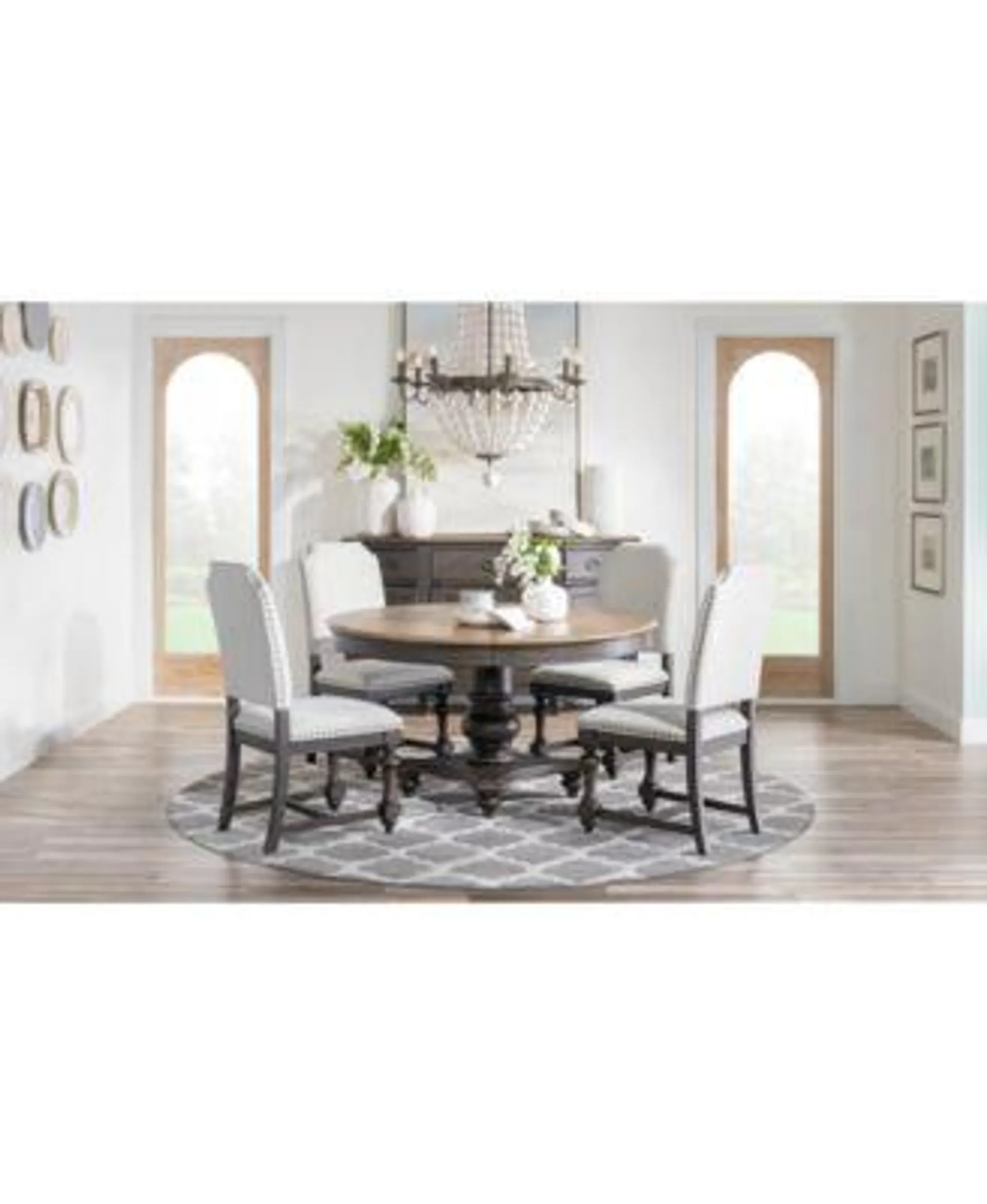 Mandeville 5 Pc. Dining Set (Round Table & 4 Upholstered Chairs)