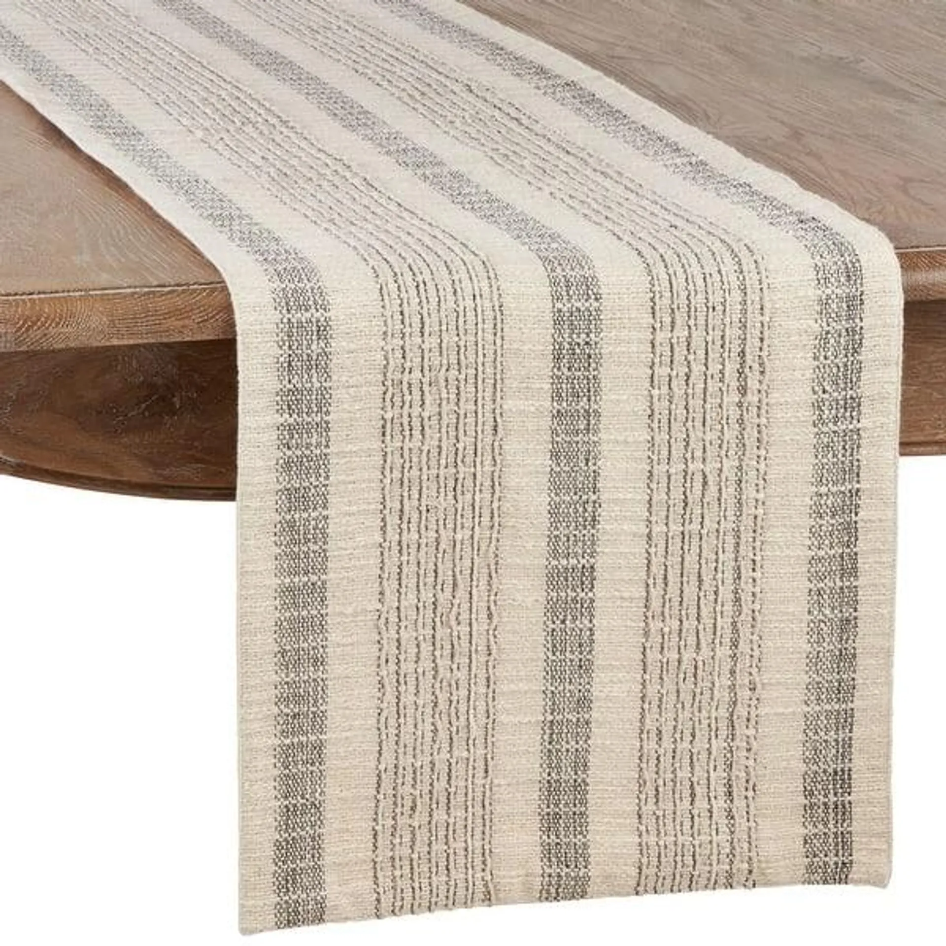 Striped Woven Cotton Table Runner