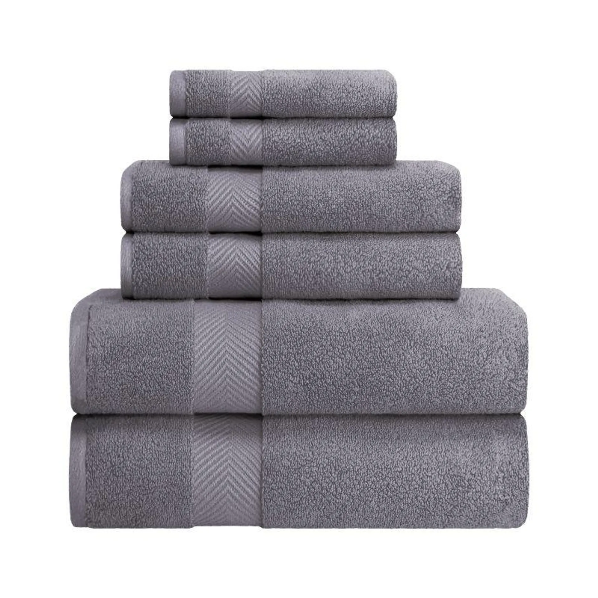 Fast-Drying Zero-Twist Cotton Assorted 6-Piece Towel Set - Blue Nile Mills