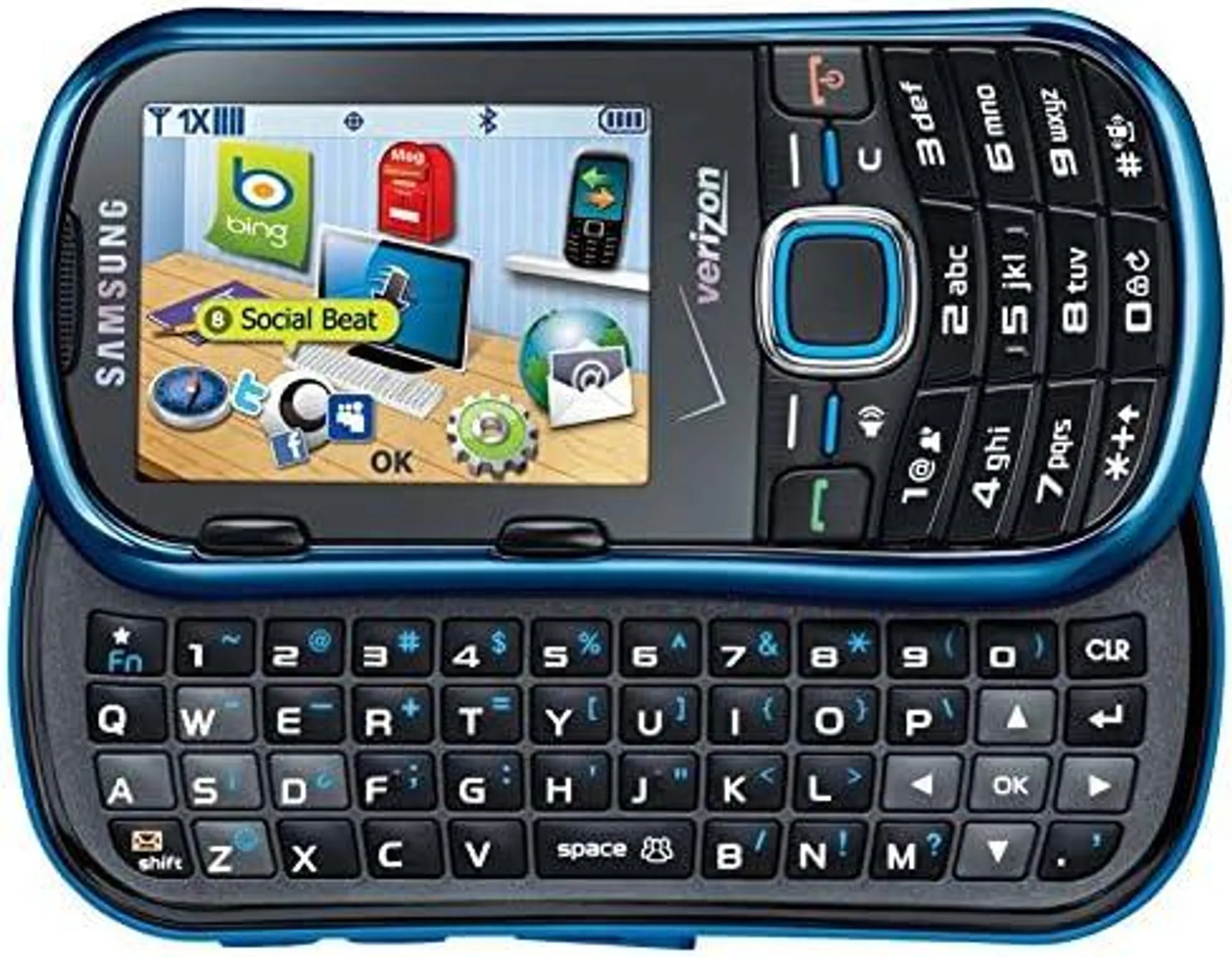 Samsung Intensity II U460 Blue (Verizon) Slide Phone
