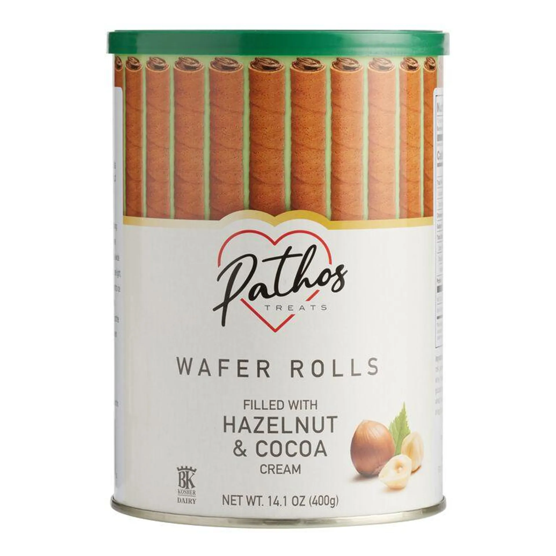 Pathos Hazelnut and Cocoa Wafer Rolls