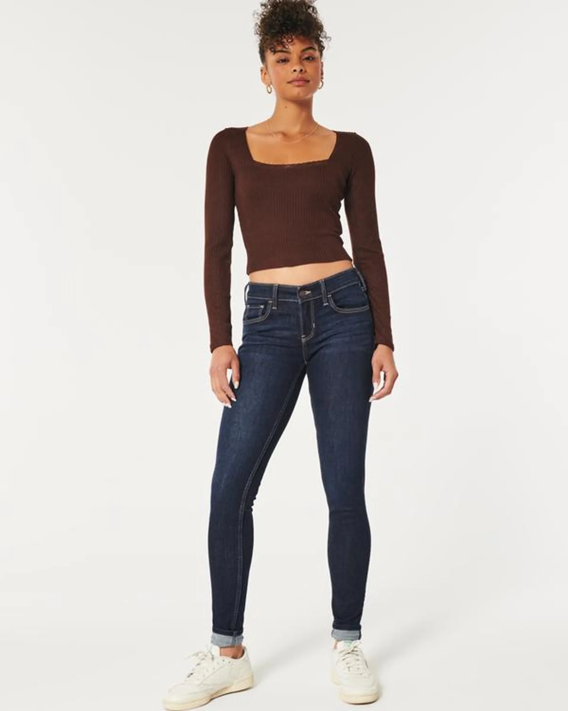 Low-Rise Dark Wash Super Skinny Jeans