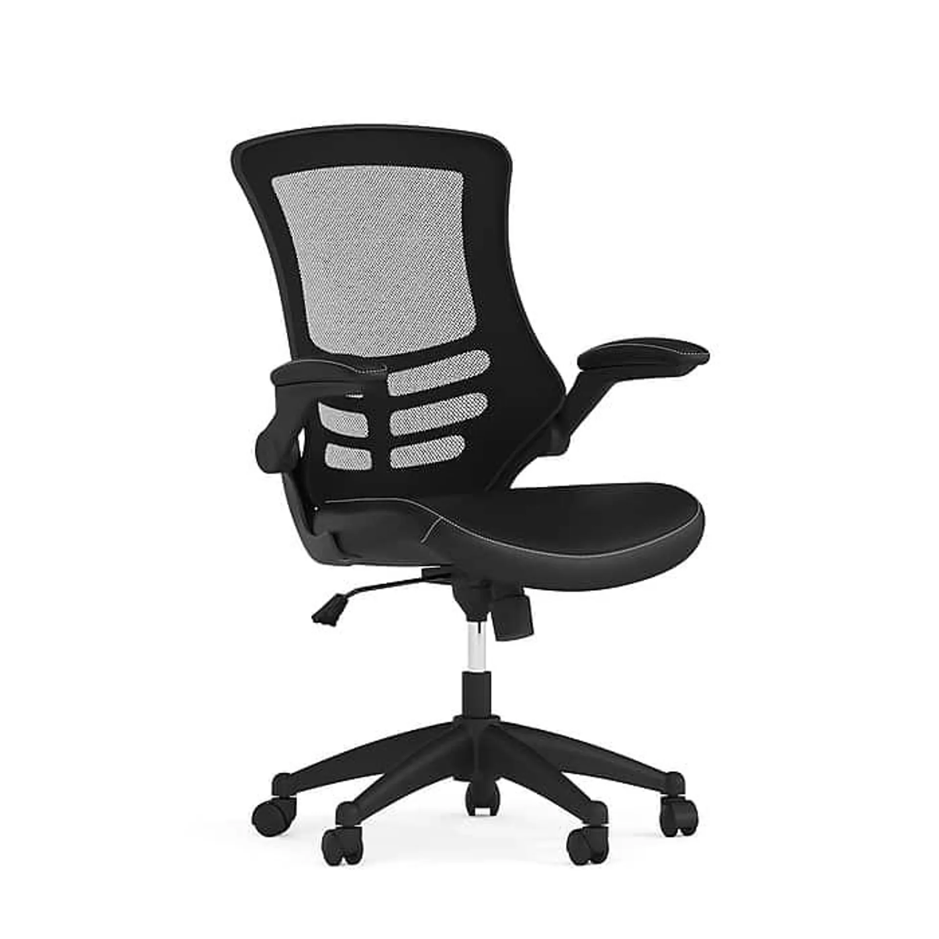 Flash Furniture Kelista Ergonomic LeatherSoft/Mesh Swivel Mid-Back Task Office Chair,