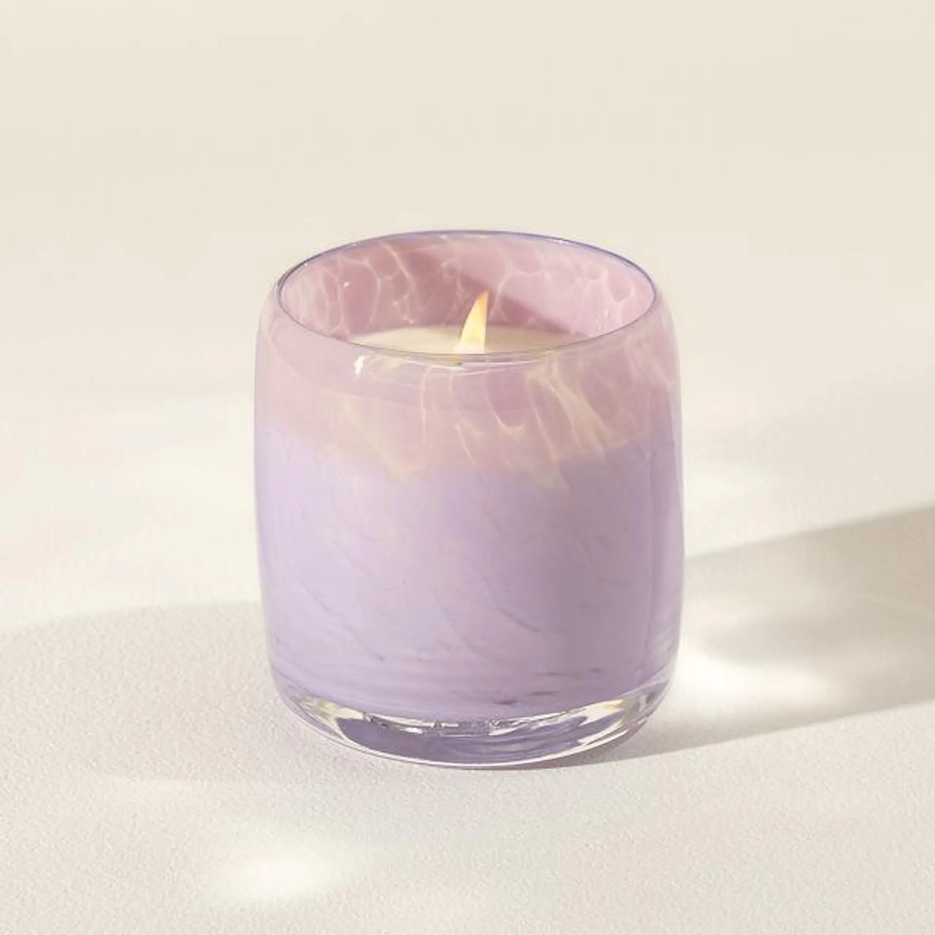 Blown Glass Lavender-Scented Candle