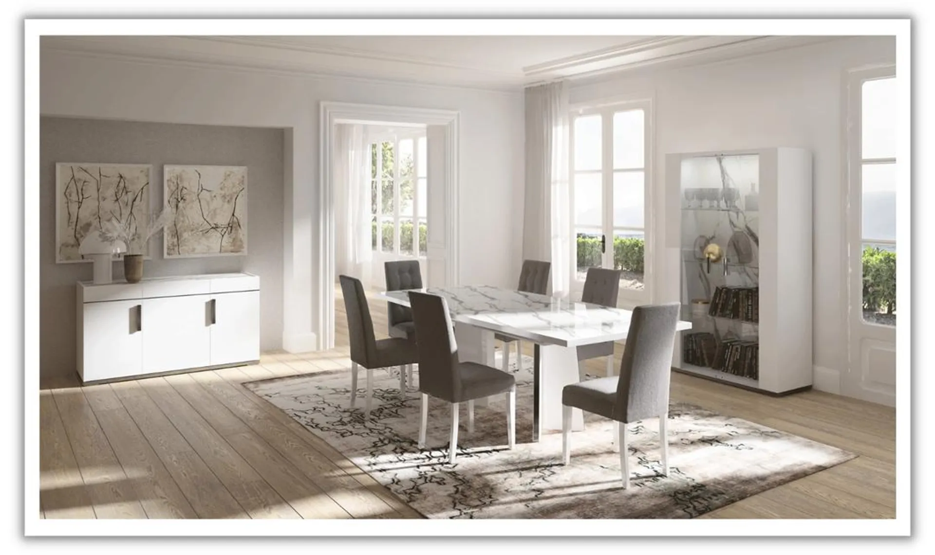 ESF Furniture Carrara Extendable Dining Room Set