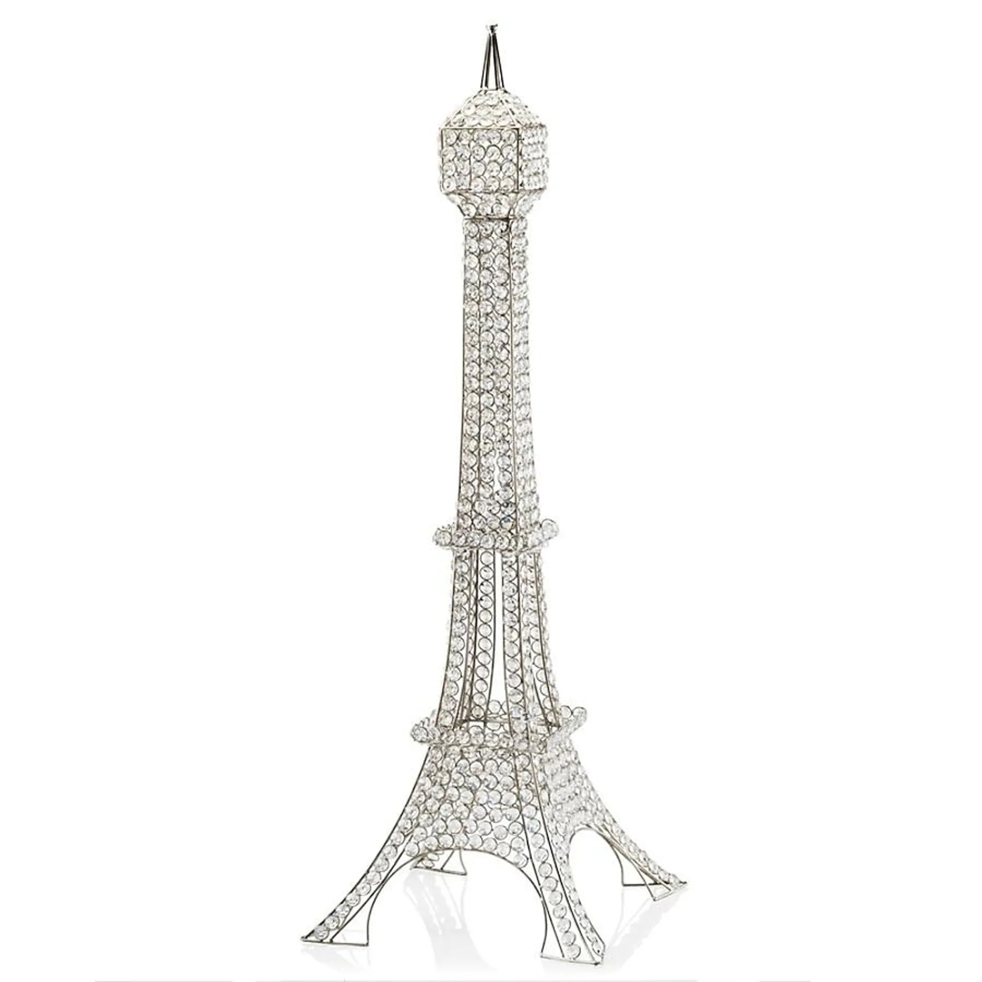 HomeRoots Contemporary Silver Glass Eiffel Tower Statue 39.5-in H - Modern Tabletop Decorative Accessory