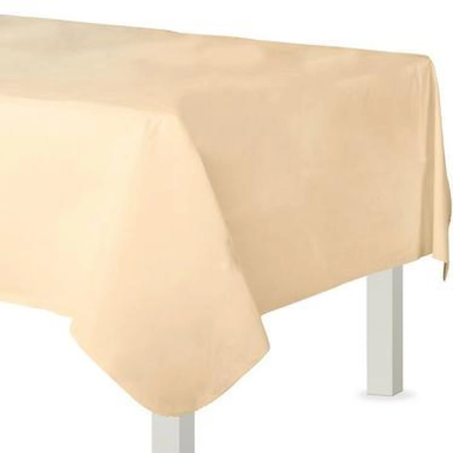 Vanilla Cream Flannel-Backed Vinyl Tablecloth, 54in x 108in