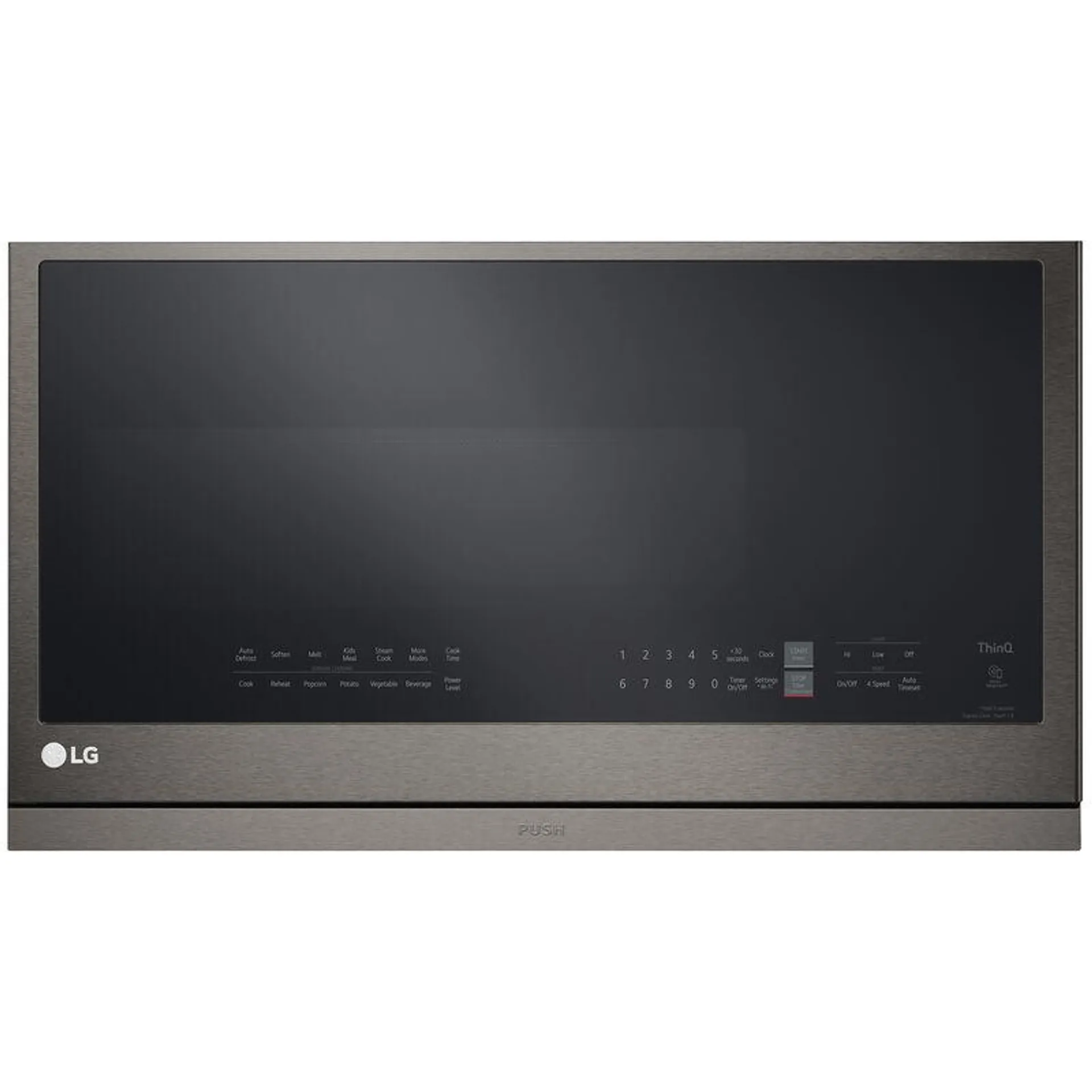 LG 30 in. 2.1 cu. ft. Over-the-Range Microwave with 10 Power Levels, 400 CFM & Sensor Cooking Controls - Print Proof Black Stainless Steel