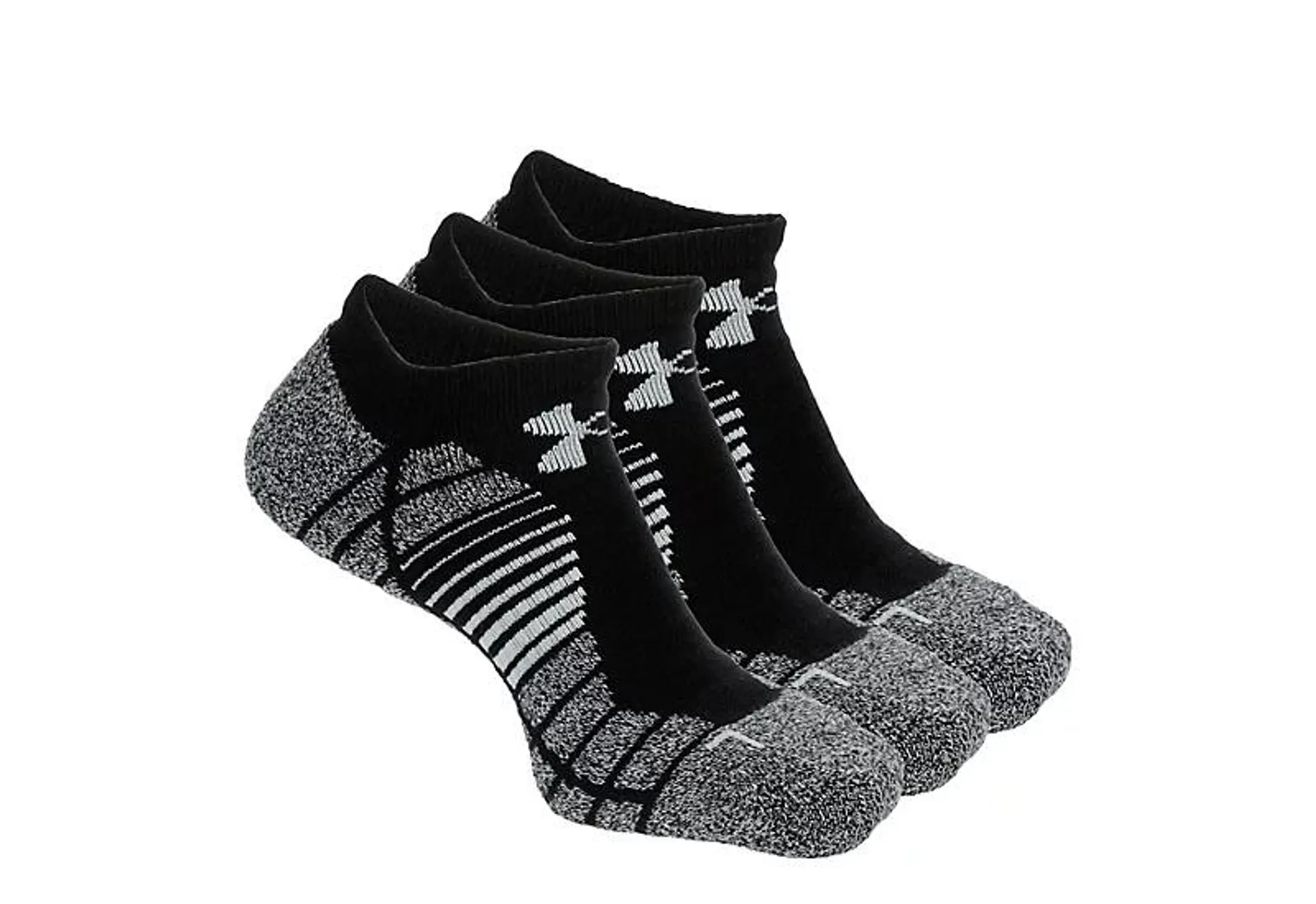 Under Armour Mens Elevated Performance No Show Socks 3 Pairs - Black