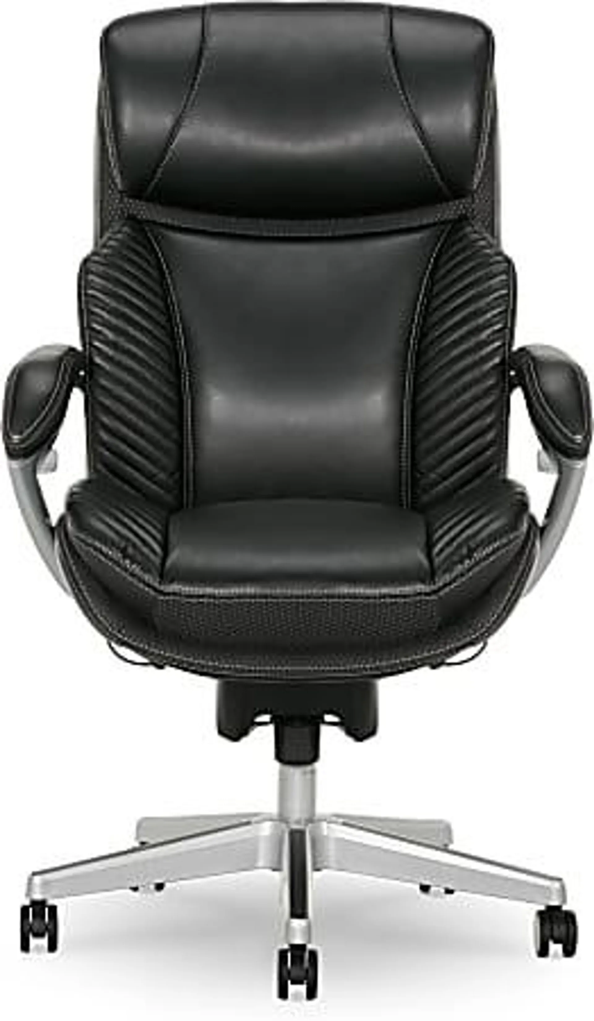 Serta® iComfort i6000 Big & Tall Ergonomic Bonded Leather High-Back Executive Office Chair, Black/Silver