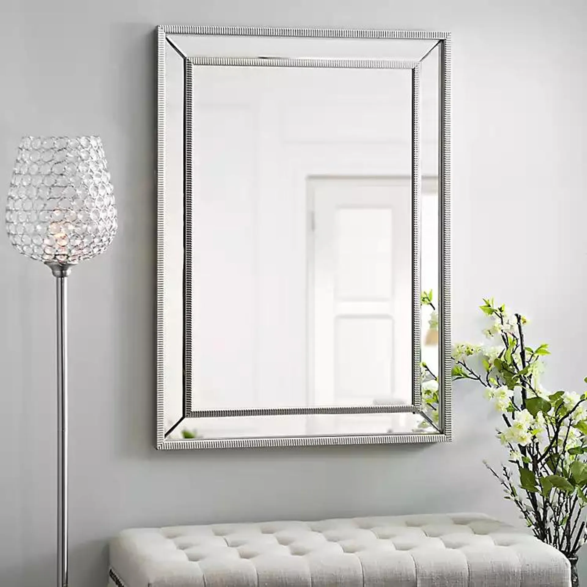 Medium Silver Luxe Mirror, 31.5x43.5 in.