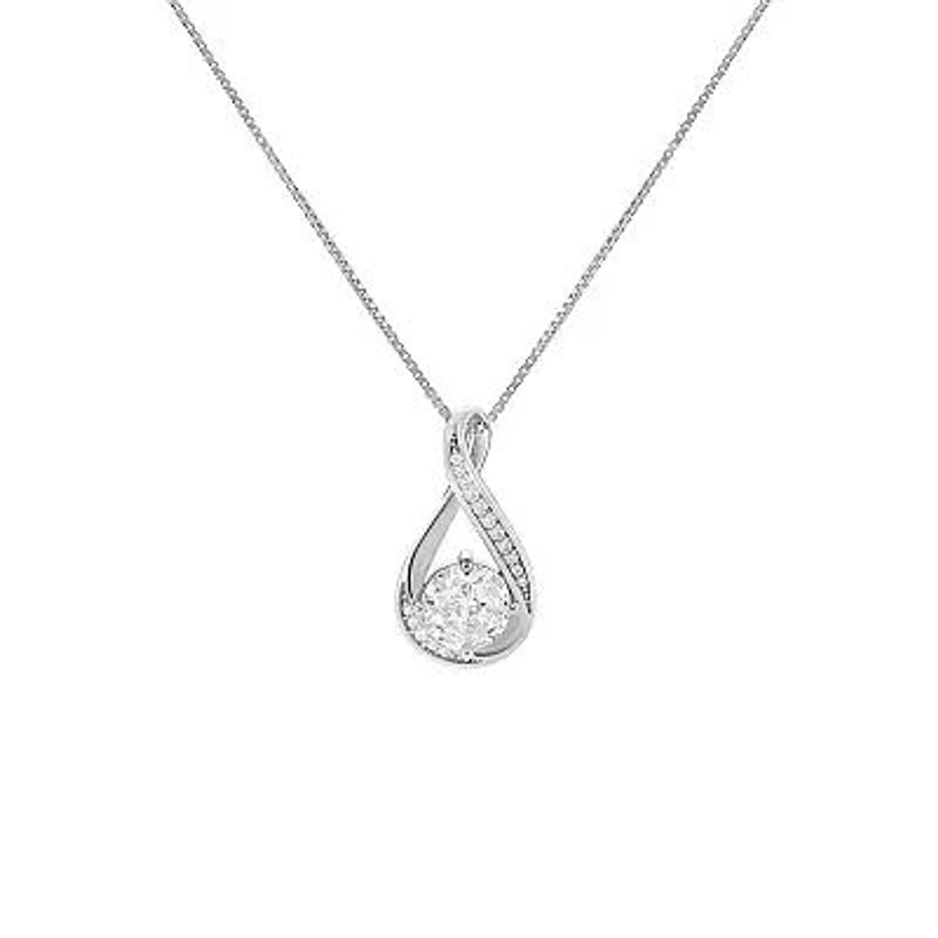 PRIMROSE Sterling Silver Cubic Zirconia Infinity Pendant Necklace