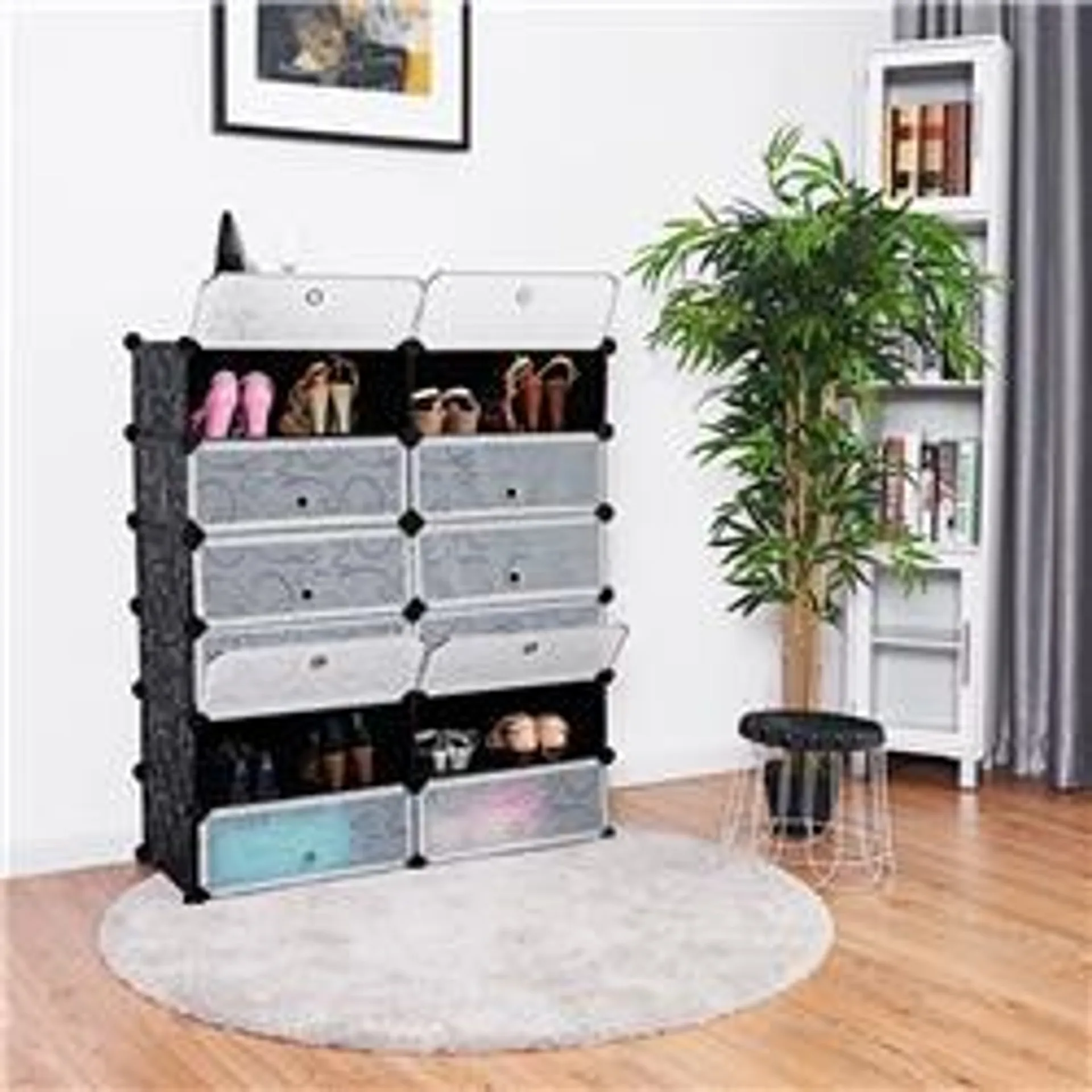 Total Tactic HW54796 12 Cubes Portable Shoe Rack