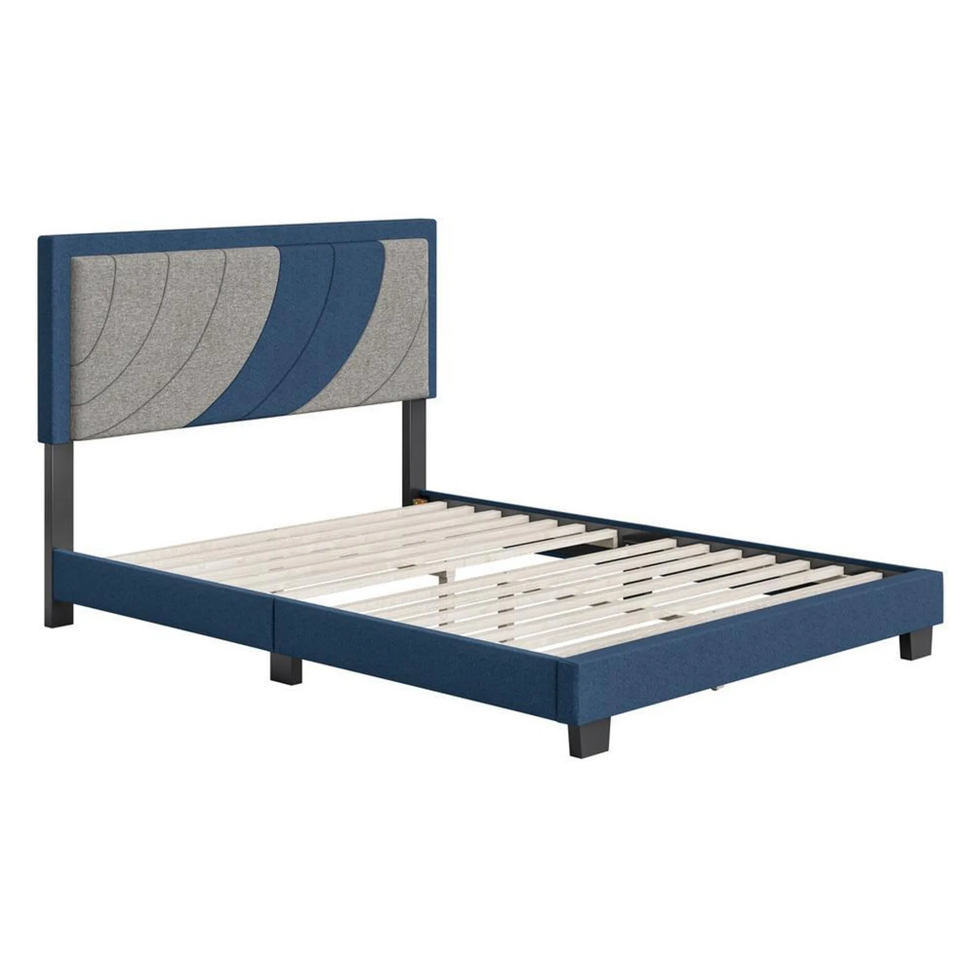 Enya Full Platform Bed - Blue & Gray