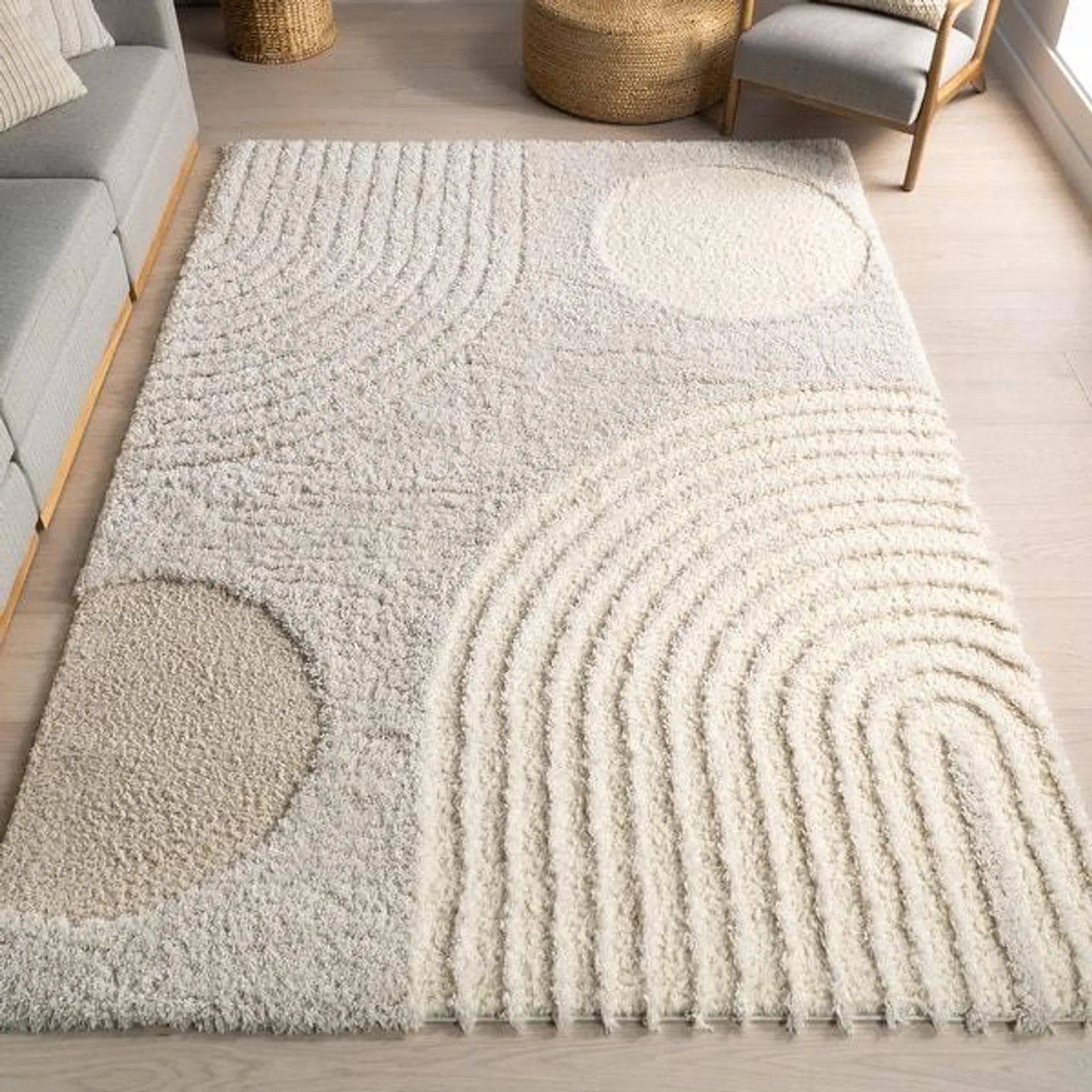 Brooklyn Rug Co Sydney High-Low Contemporary Shag Area Rug