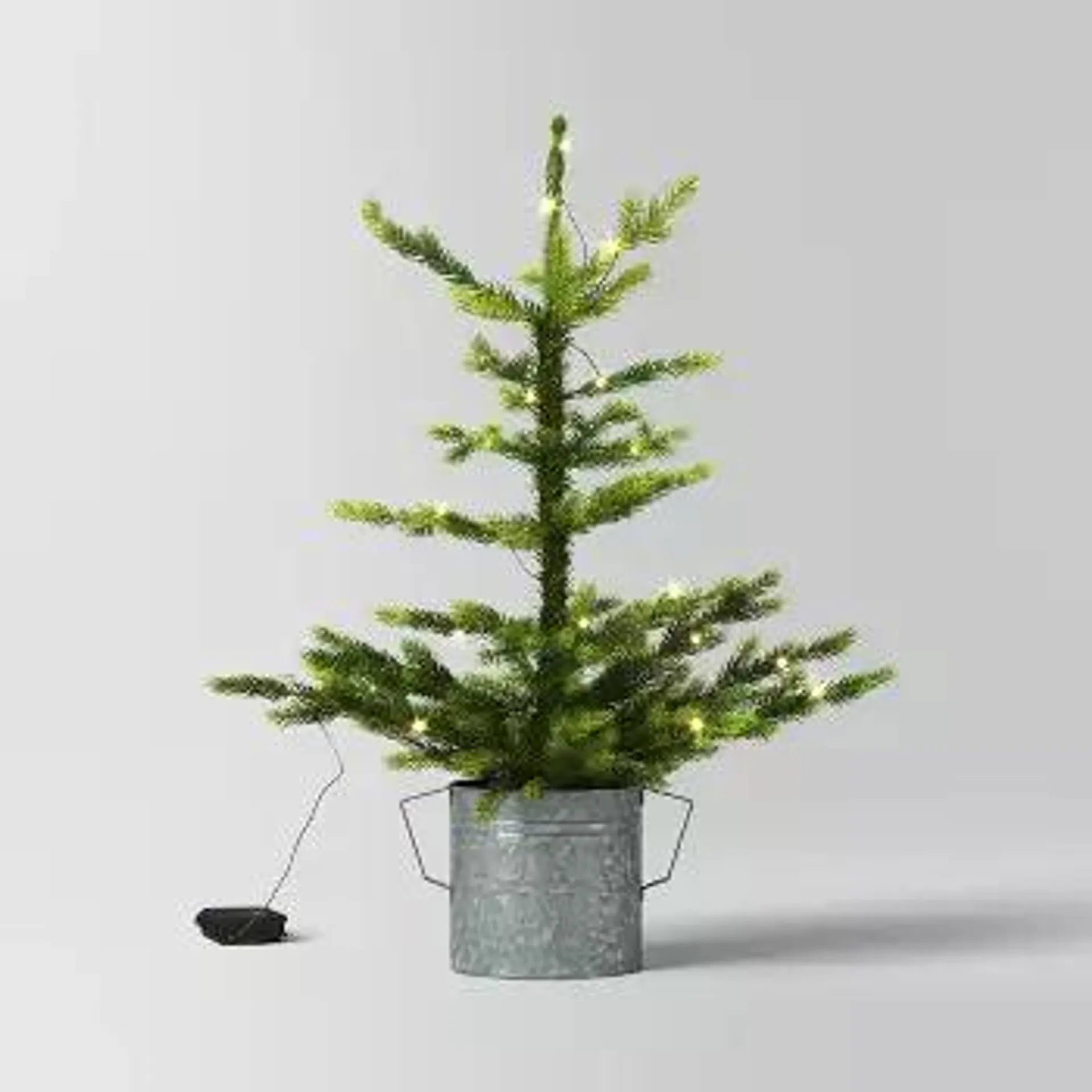 30" Pre-lit LED Dewdrop Indexed Balsam Fir Potted Mini Artificial Christmas Tree Warm White Lights - Wondershop™