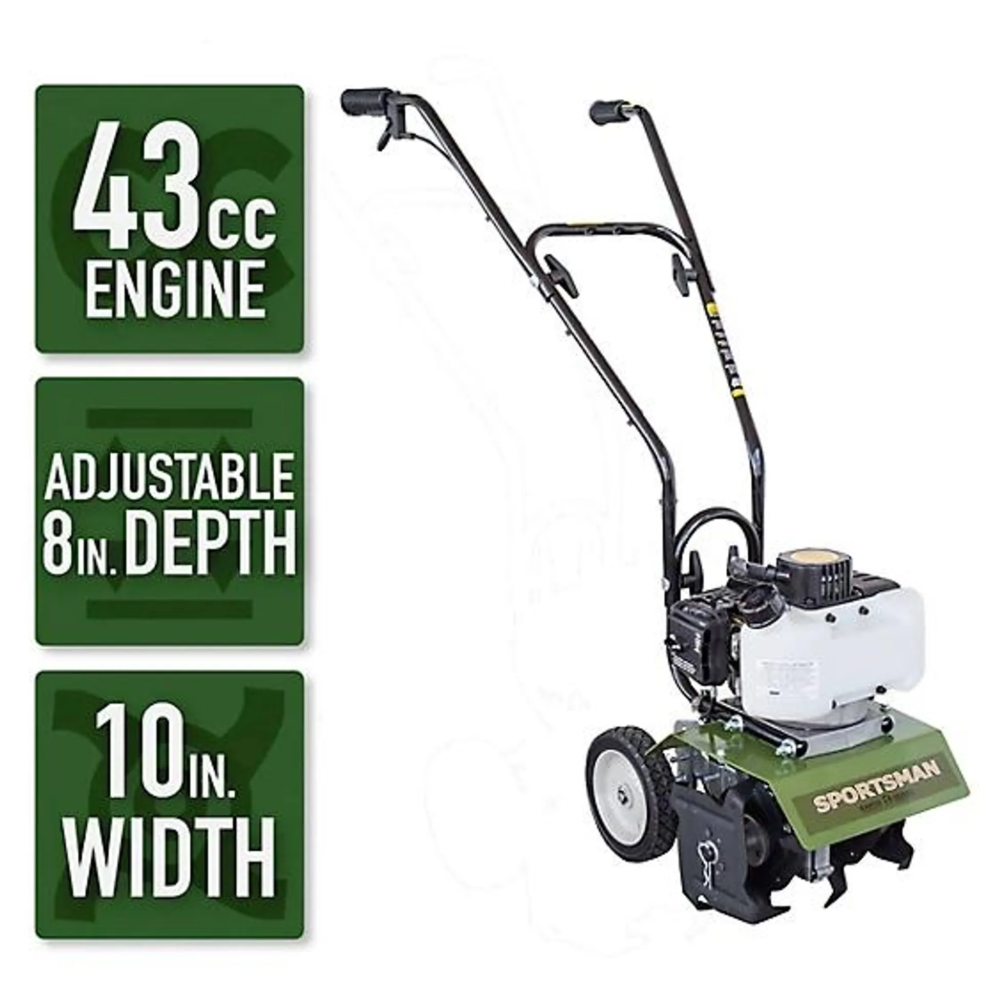 7 to 10 in. 16-Tine Gas-Powered 43cc 2-Cycle Mini Cultivator