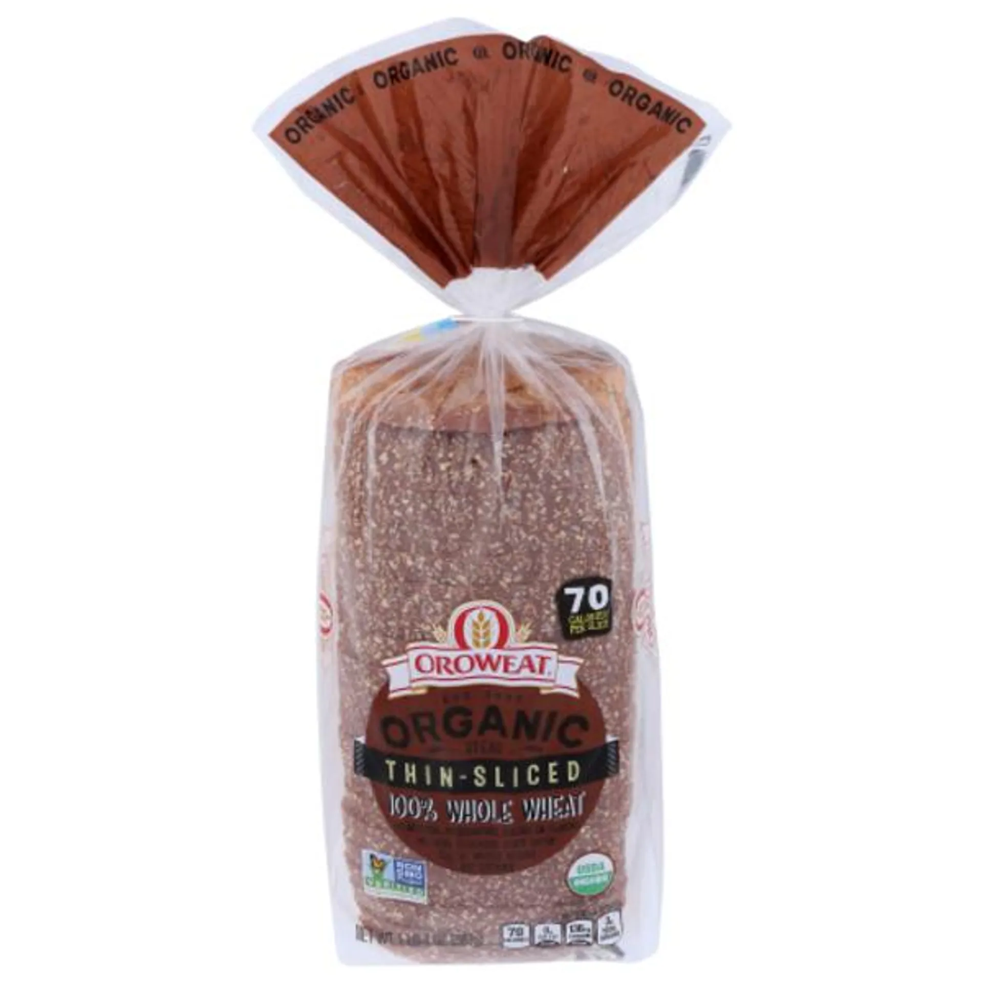 Oroweat / Arnold Organic 100% Whole Wheat Thin-Sliced Bread