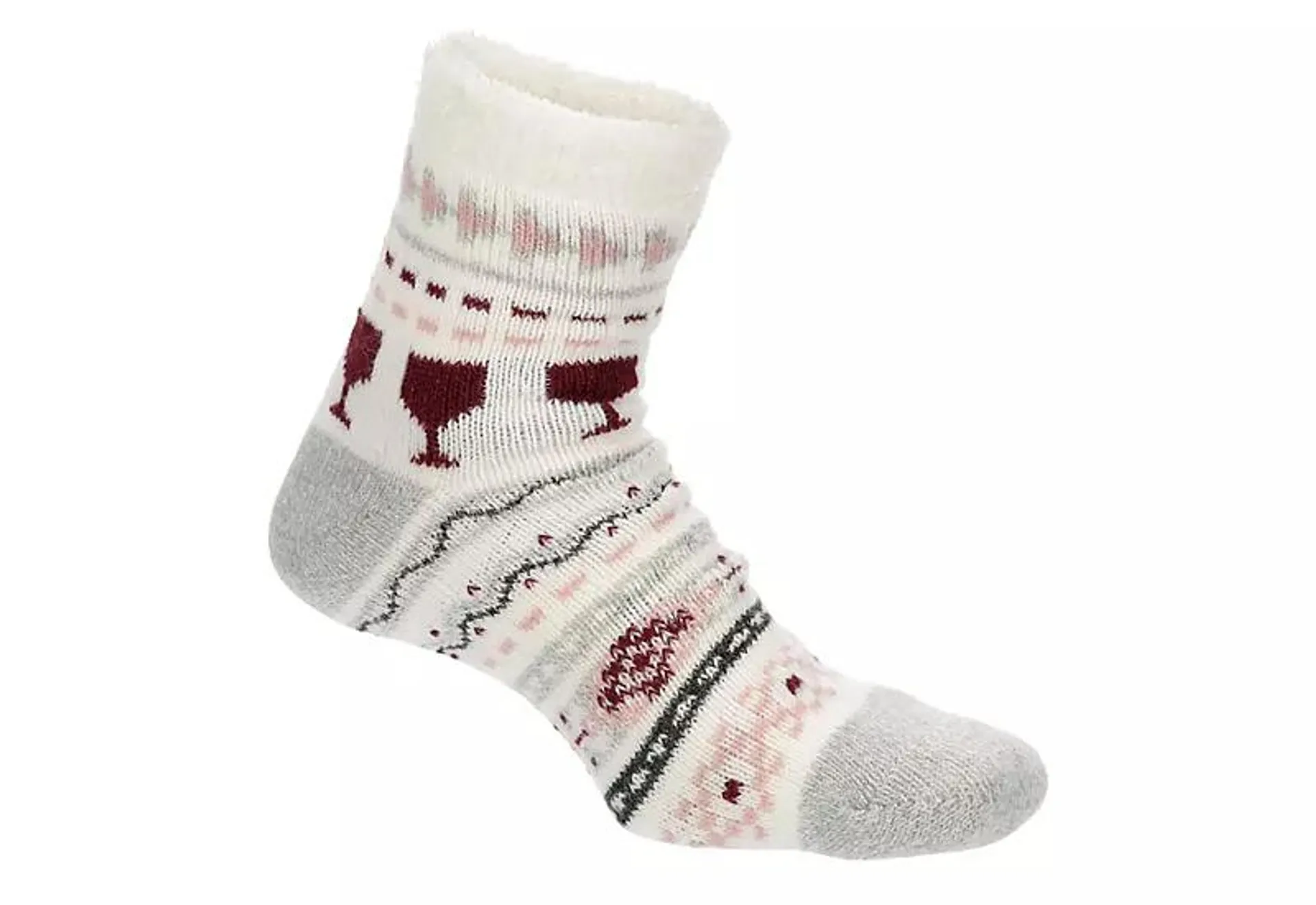 Fireside Womens Cab Frost Slipper Sock 1 Pair - Off White