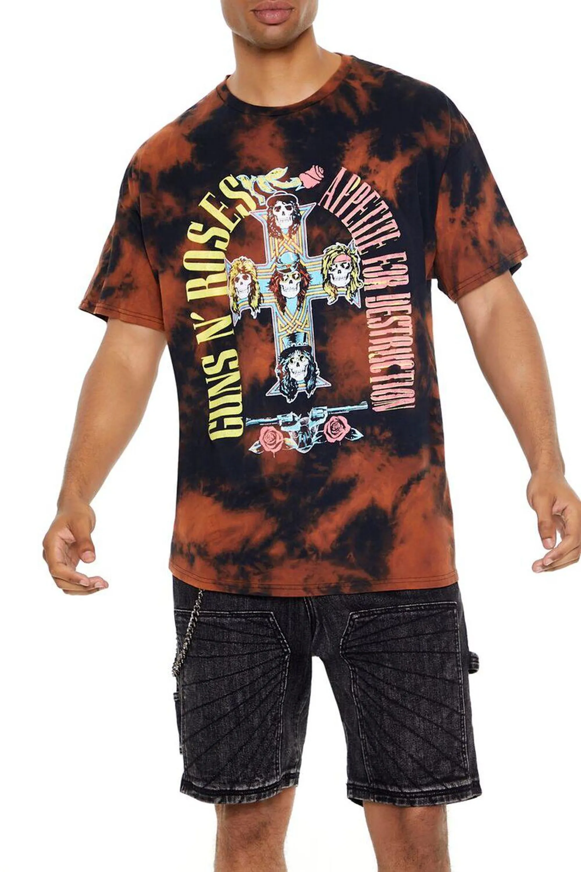 Guns N Roses Bleach Dye Graphic Tee