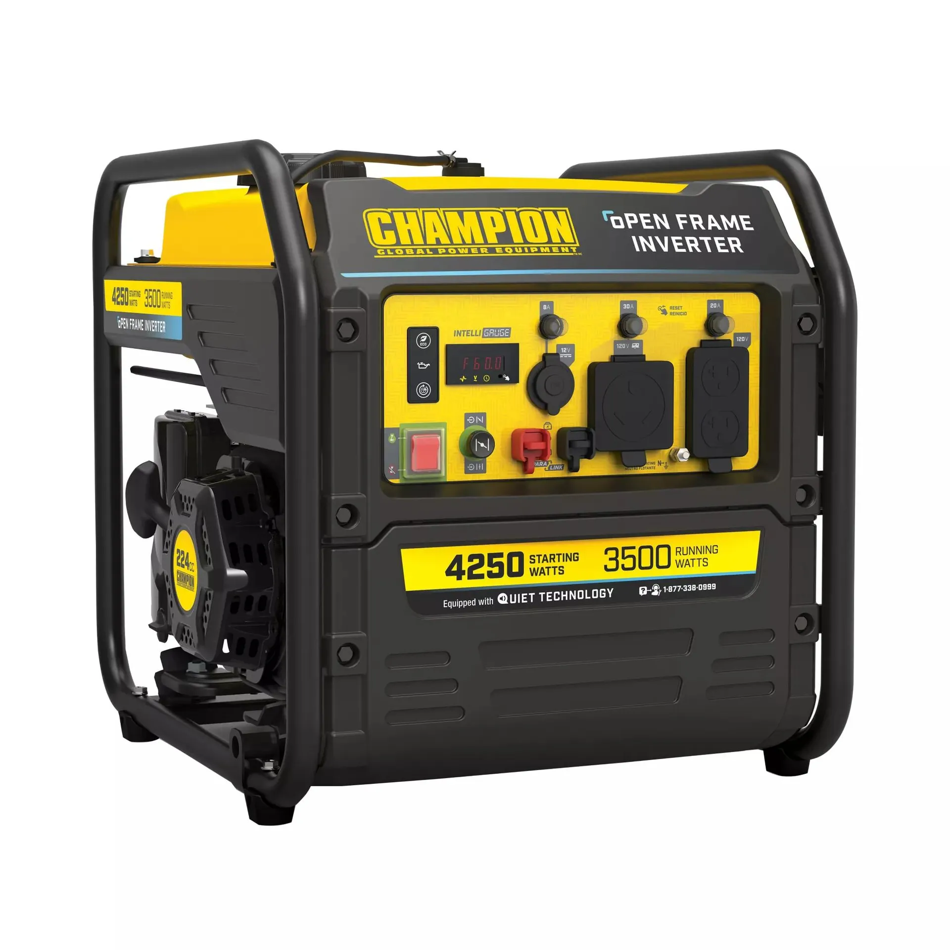 Champion Power Equipment 4,250-Watt RV Ready Open Frame Inverter Generator with Quiet Technology