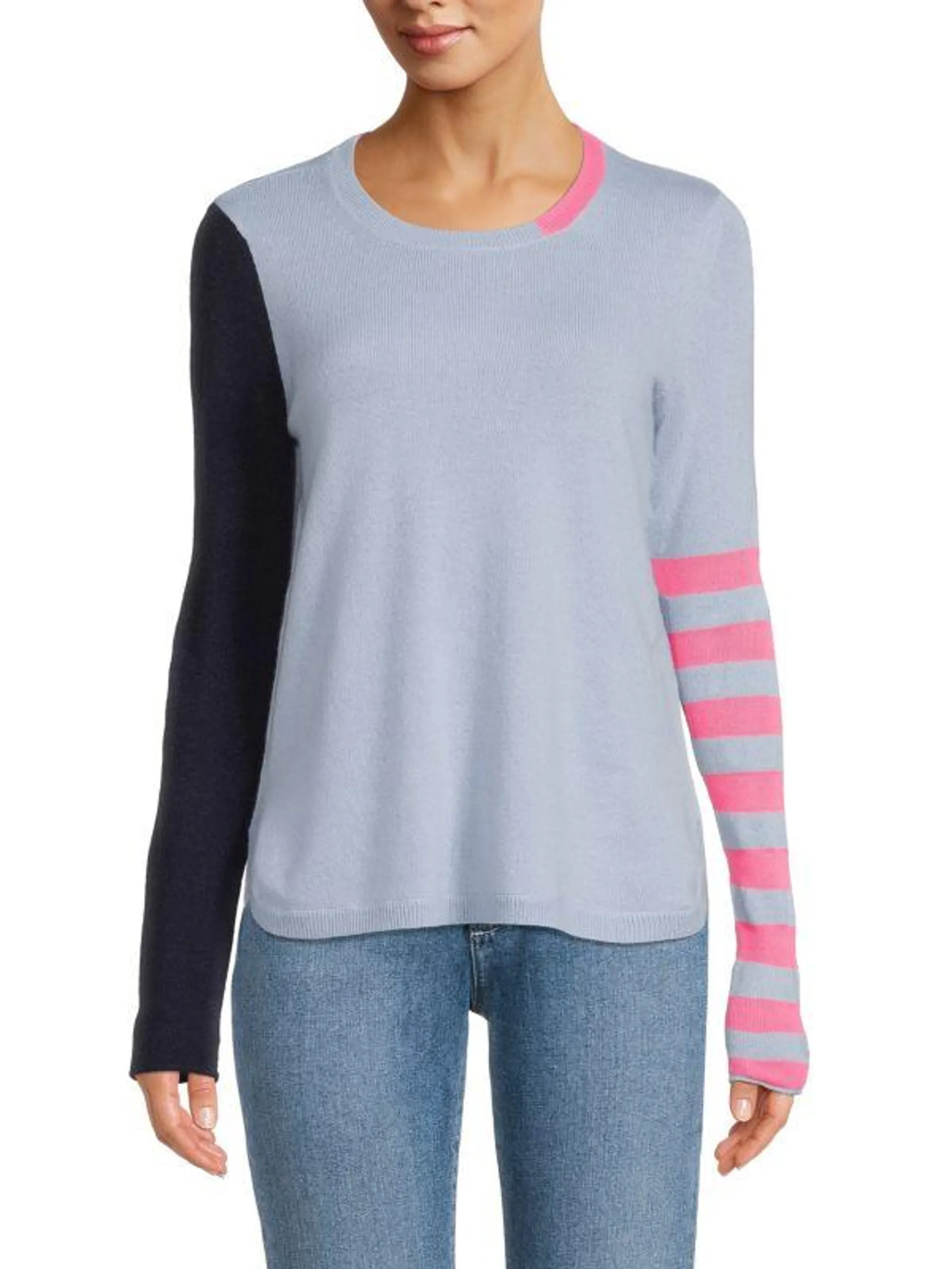 Colorblock Striped Wool & Cashmere Sweater