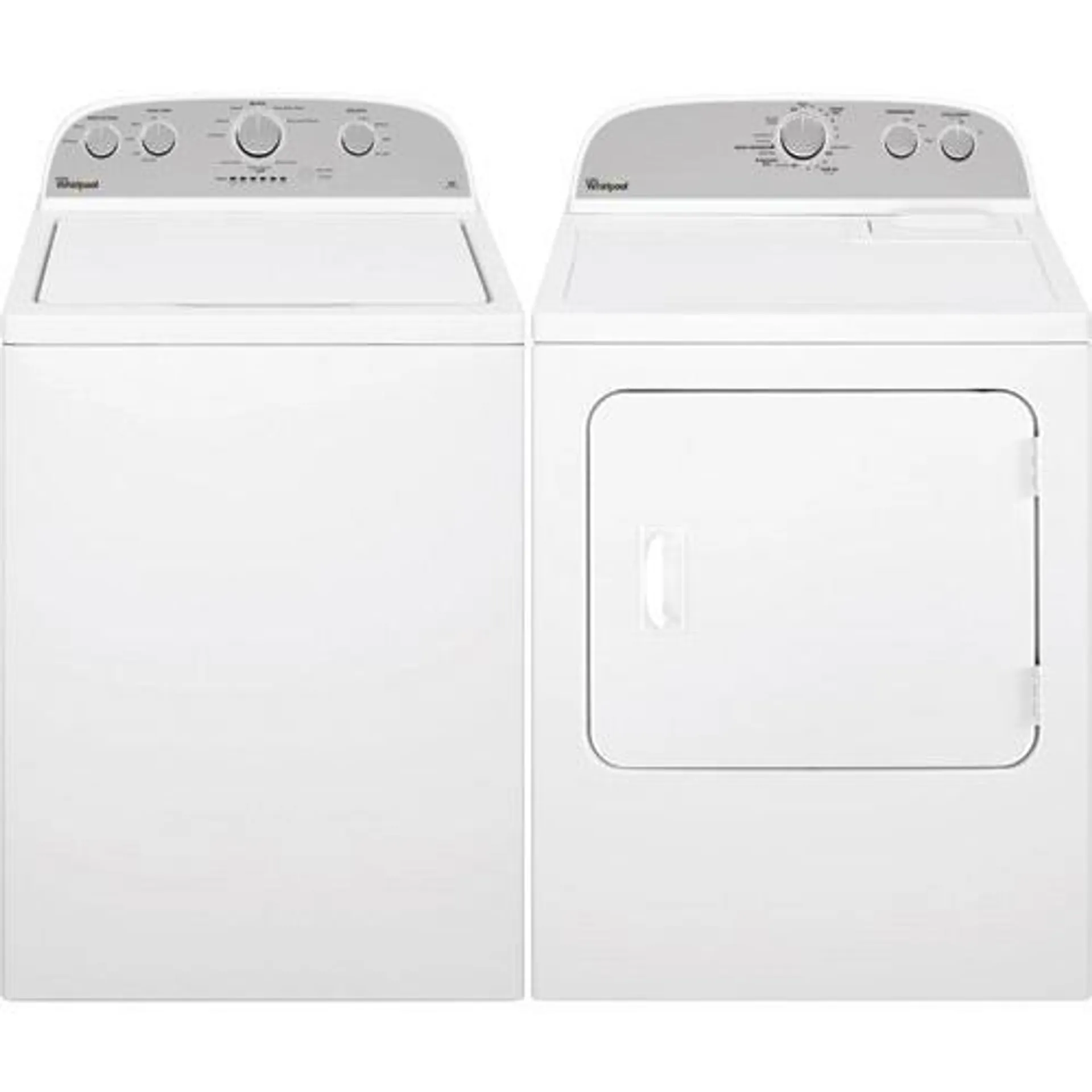 3.8 CuFt High Efficiency White 27.5" Top Load Washer With 7.0 CuFt White 29" Electric Dryer