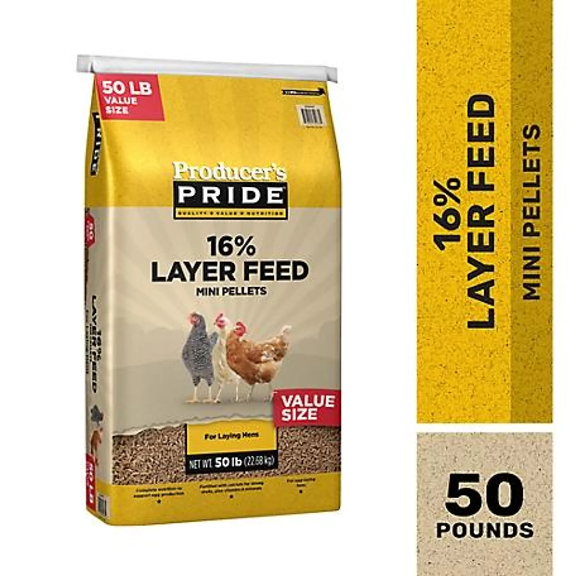 Producer's Pride 16% Layer Pelleted Chicken Feed, 50 lb. Bag