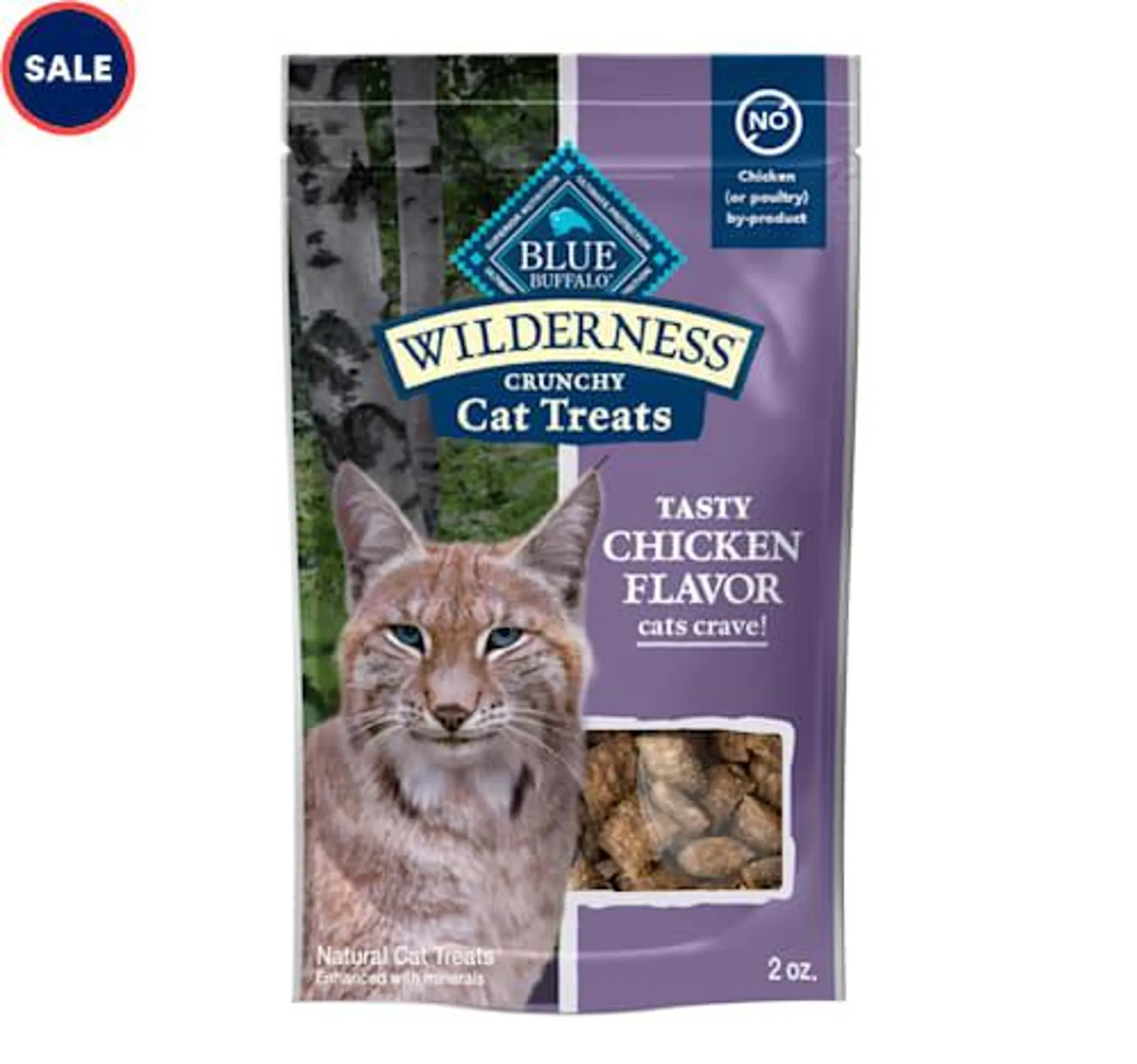 Blue Buffalo Wilderness Made with Natural Ingredients, Tasty Chicken High Protein Crunchy Cat Treats, 2 oz.