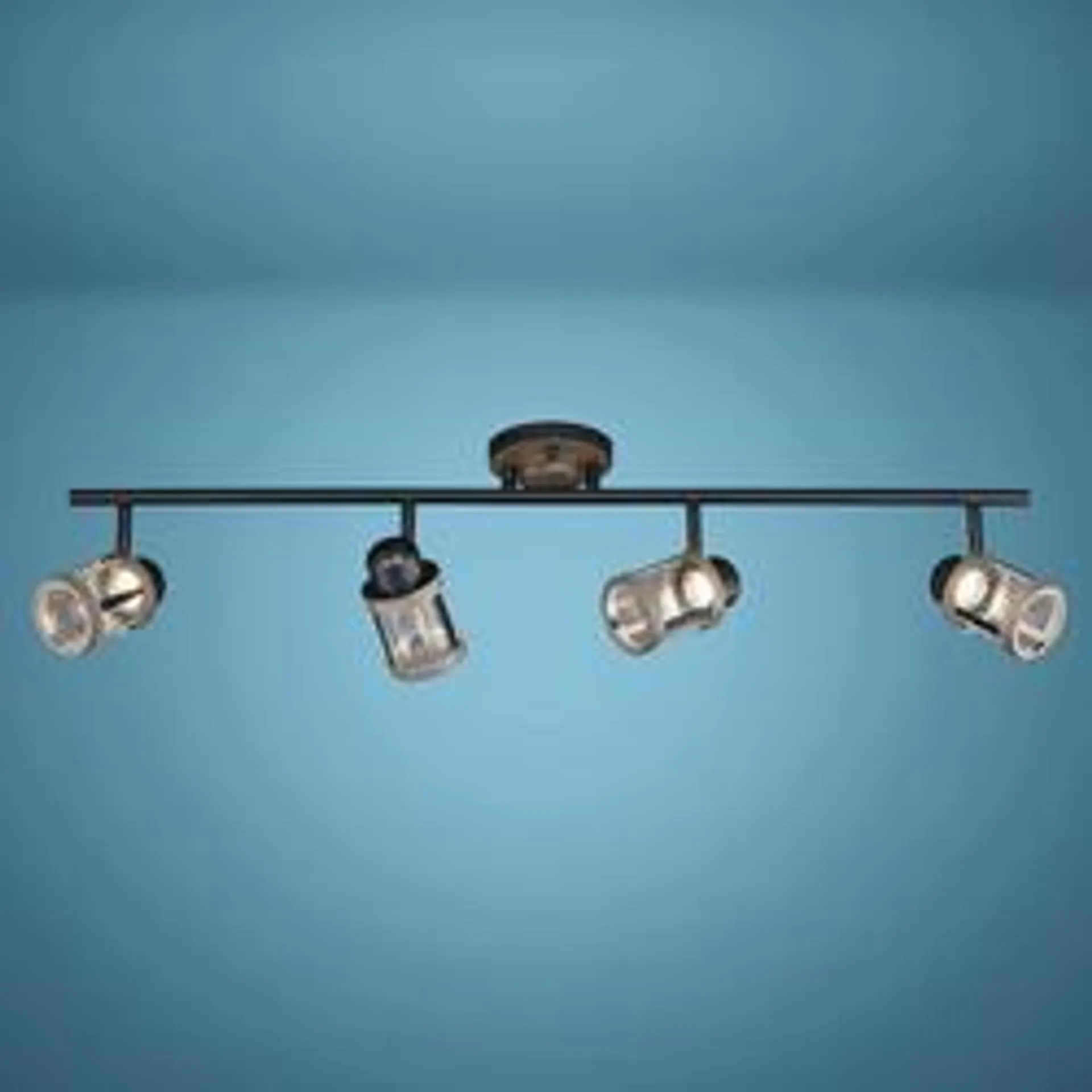 Patriot Lighting® Brooklyn Natural Iron & Distressed Faux Wood 4-Light Integrated LED Fixed Track Light