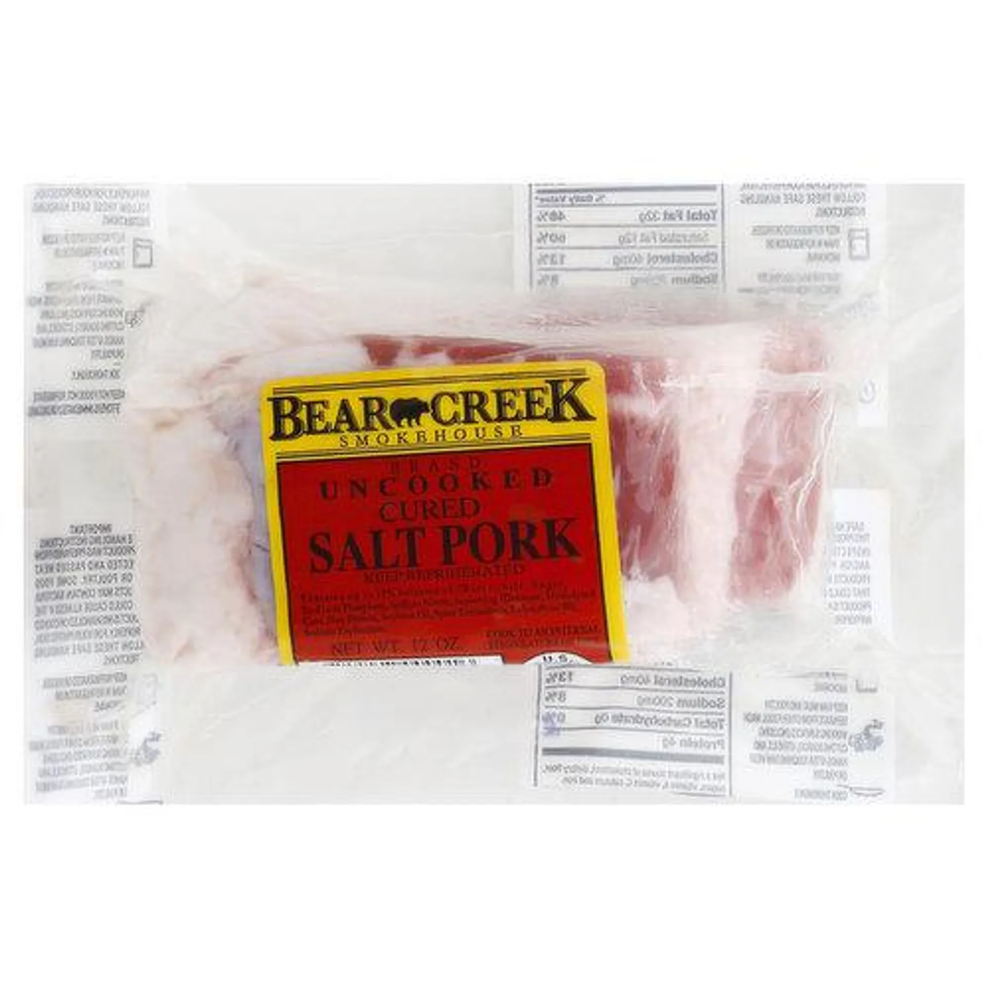 BEAR CREEK Pork, Salted, Cured - 12 Ounce