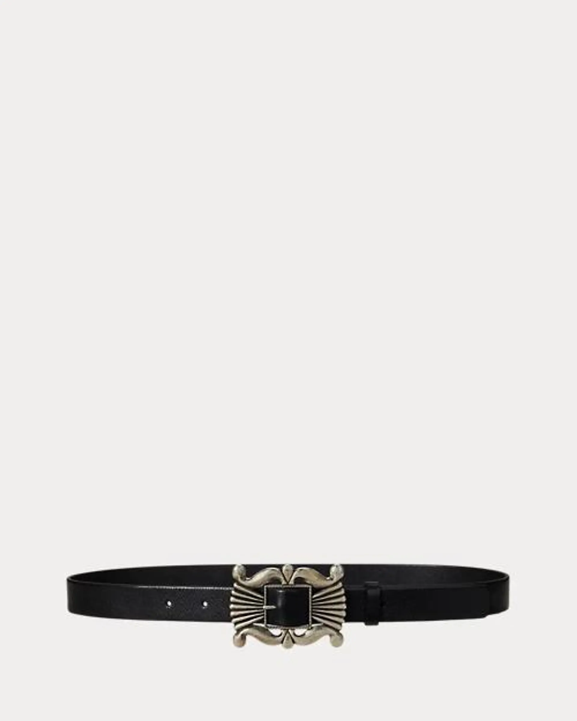 Decorative-Buckle Leather Belt