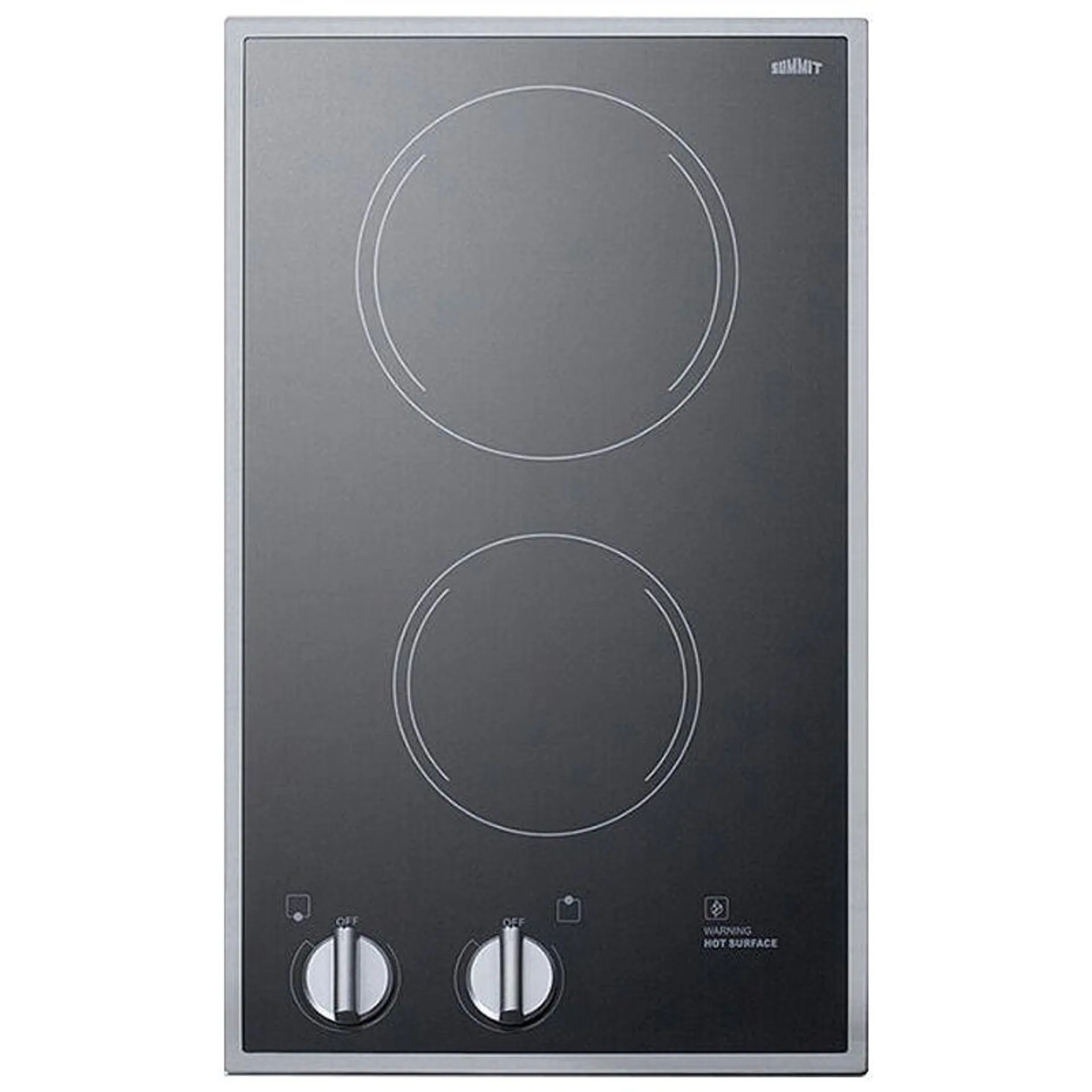Summit 12 in. Electric Cooktop with 2 Smoothtop Burners - Black Glass