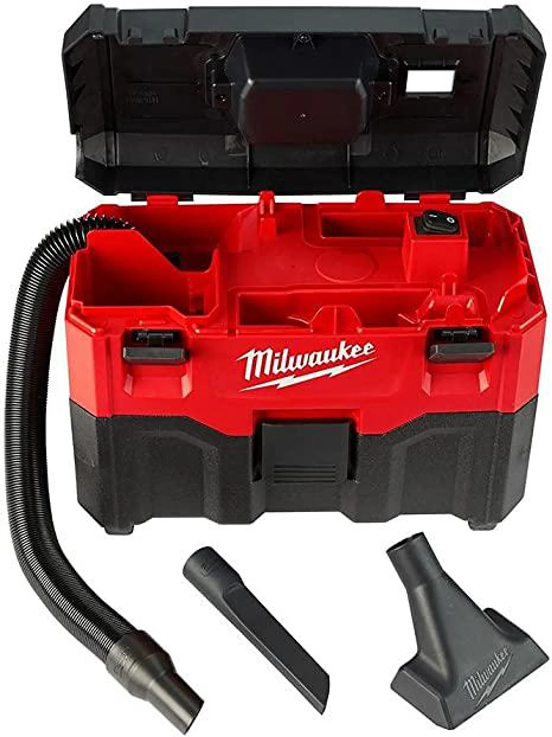 Milwaukee M18 2 Gal. 18-Volt Lithium-ion Cordless Wet/Dry Vacuum (Tool-Only), 2.8 Amp Motor, Lightweight, Tool-Box Style for Effortless Transport and Storage