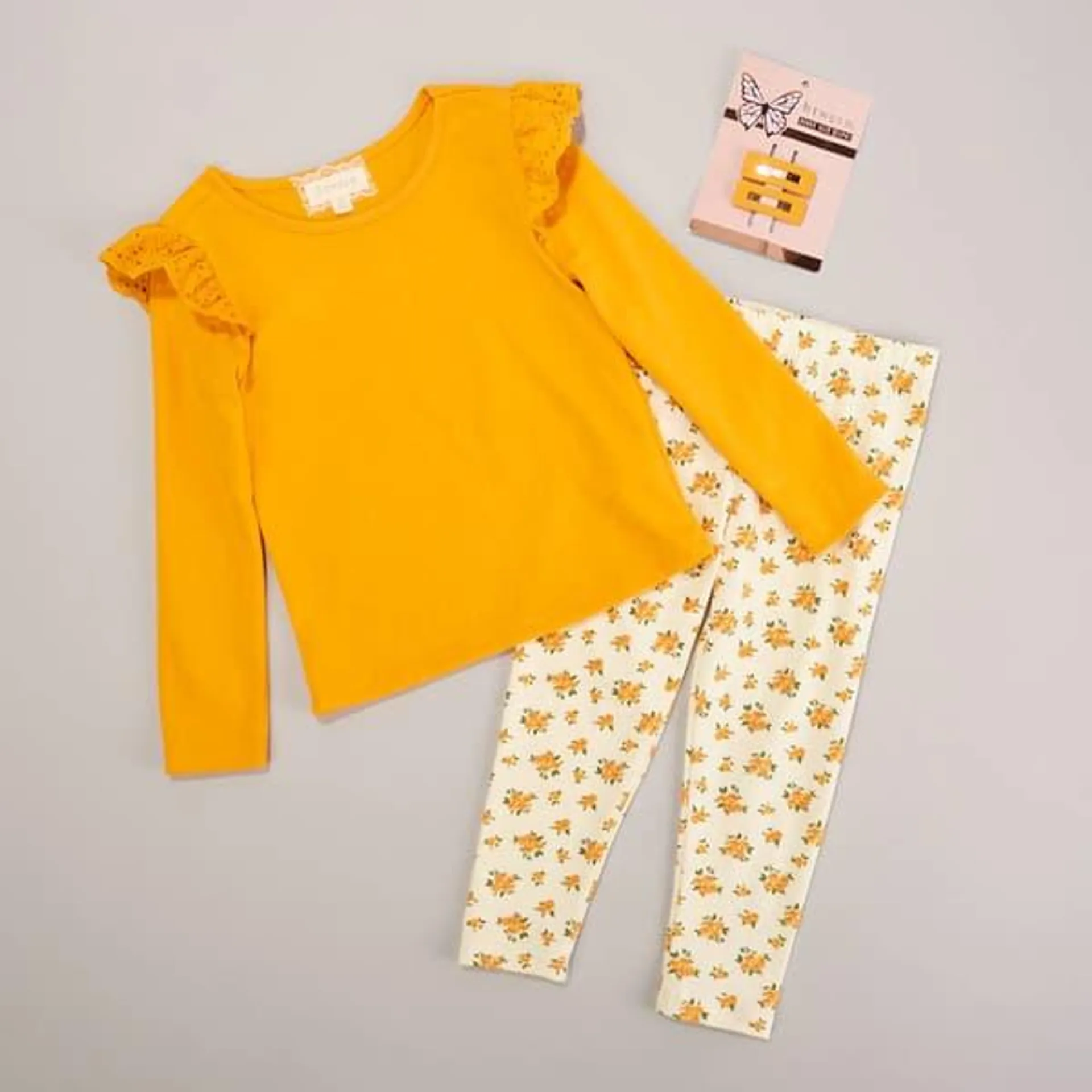 Toddler Girl BTween® Eyelet Ruffled Top & Leggings Set