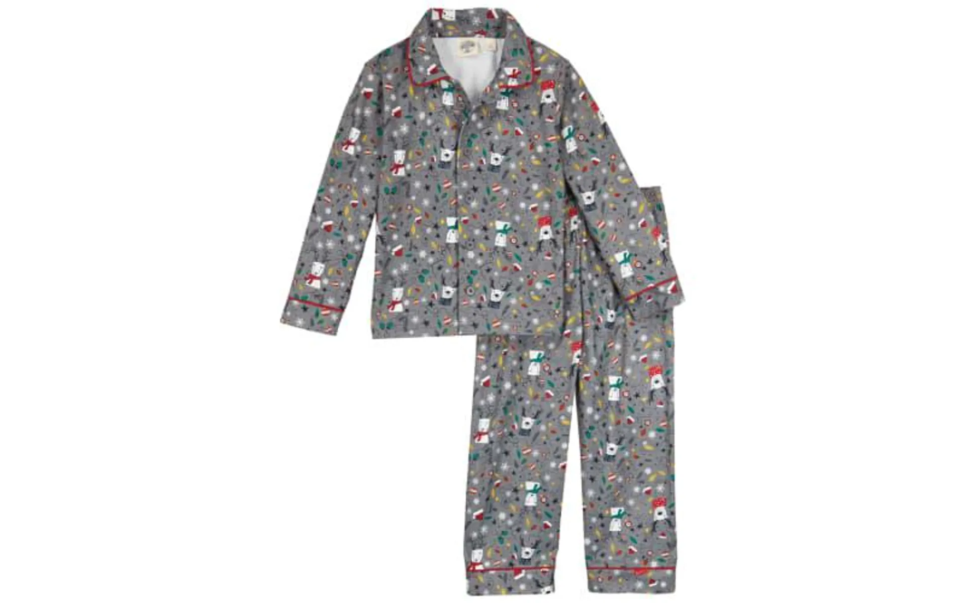 Outdoor Kids Holiday Reindeer Long-Sleeve Pajamas Set for Babies, Toddlers, or Kids