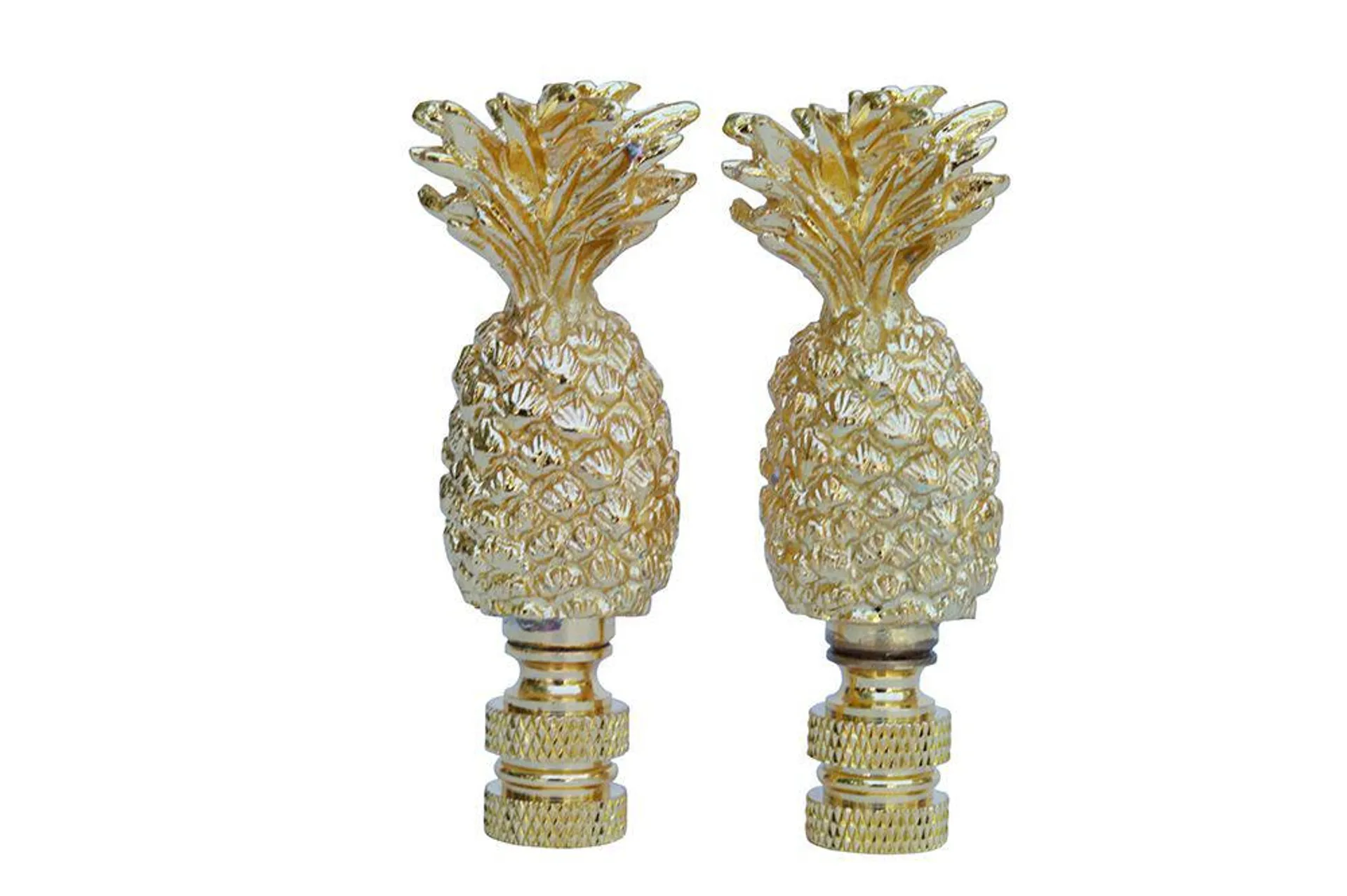 Pineapple Brass Lamp Finials - a Pair