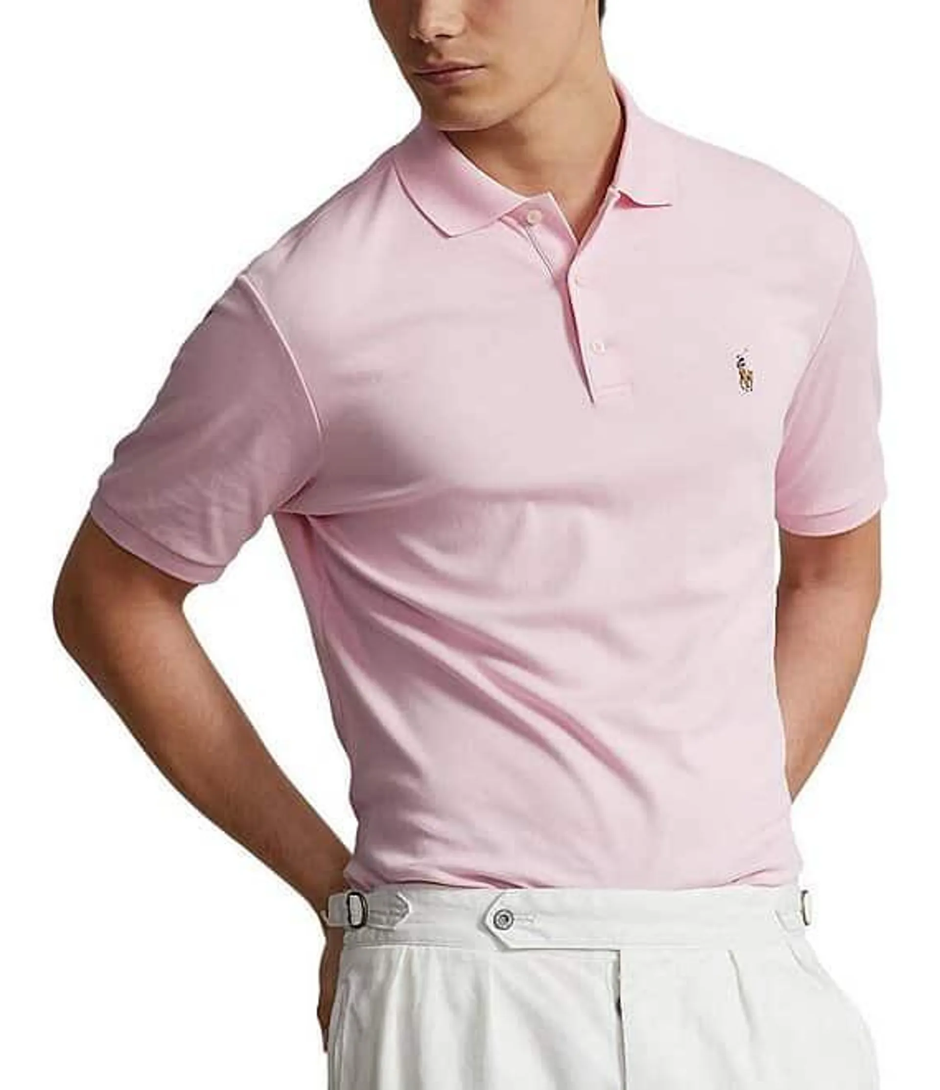 Classic Fit Multicolored Pony Soft Cotton Short Sleeve Polo Shirt