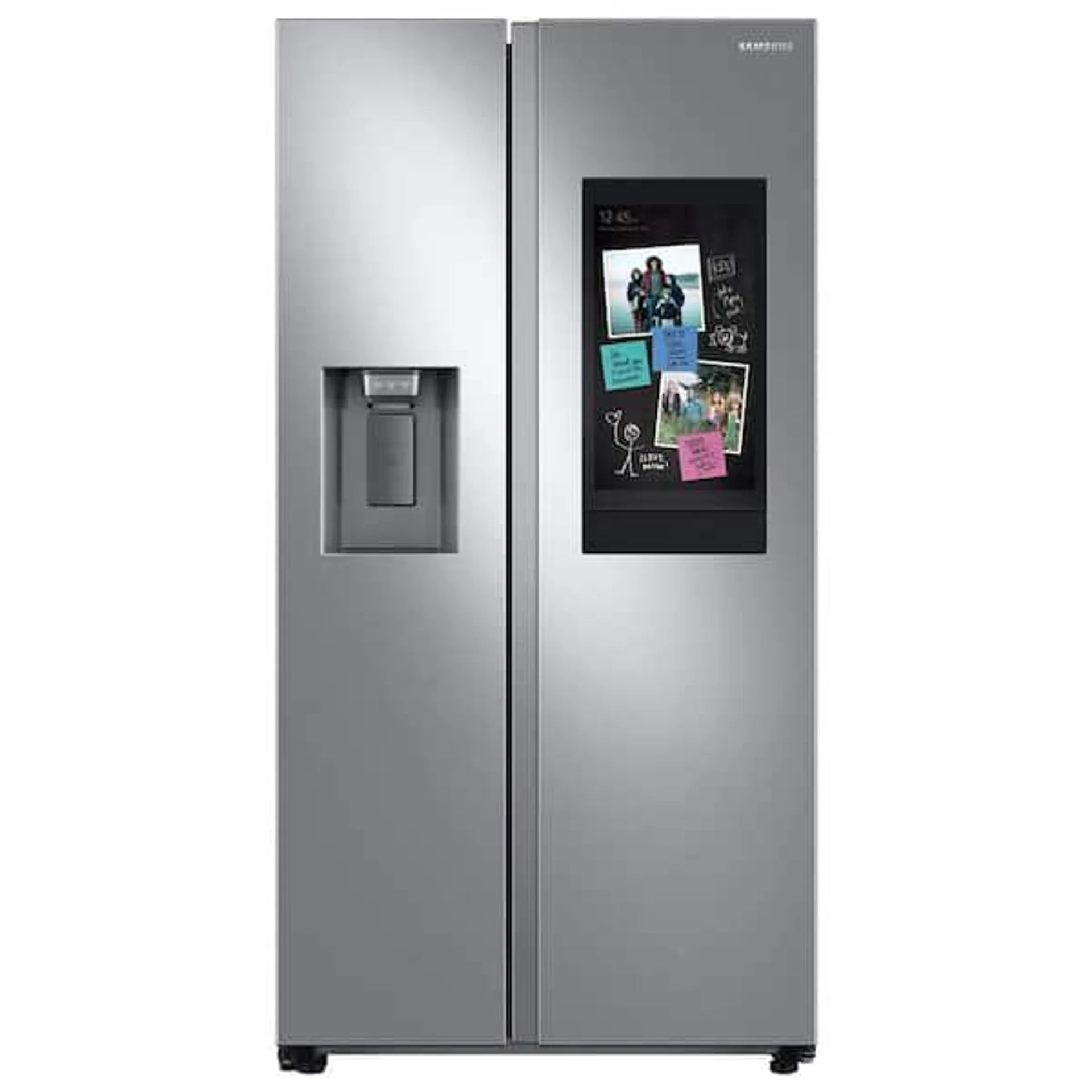 36 in. 26.7 cu. ft. Smart Side by Side Refrigerator with Family Hub in Stainless Steel, Standard Depth