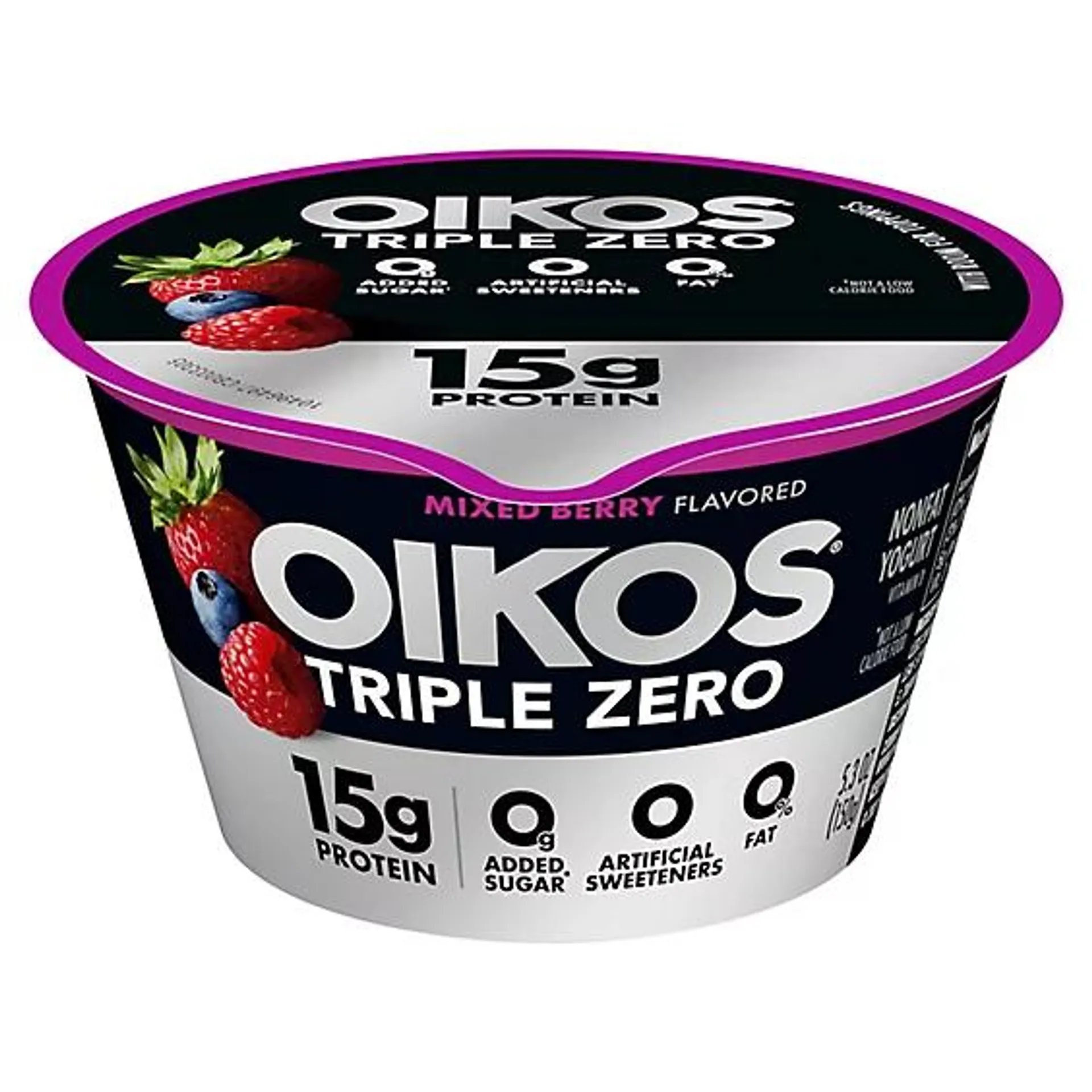 Oikos Triple Zero Mixed Berry Greek Yogurt - 5.3 Oz