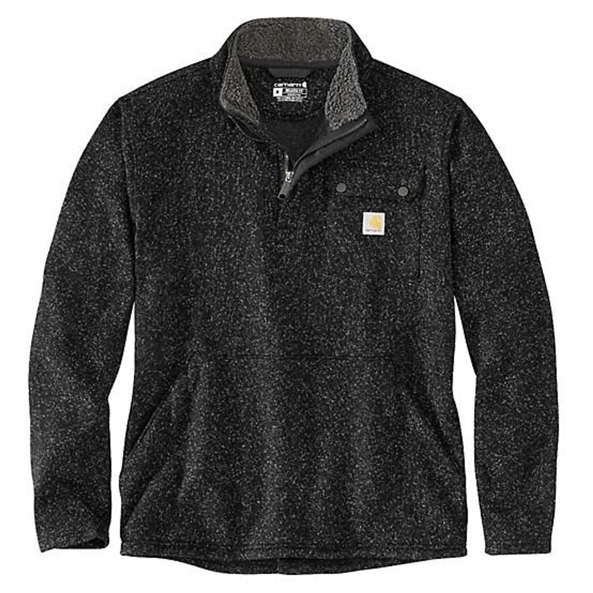 Men's Relaxed Fit Midweight Quarter-Zip Pocket Fleece Sweater