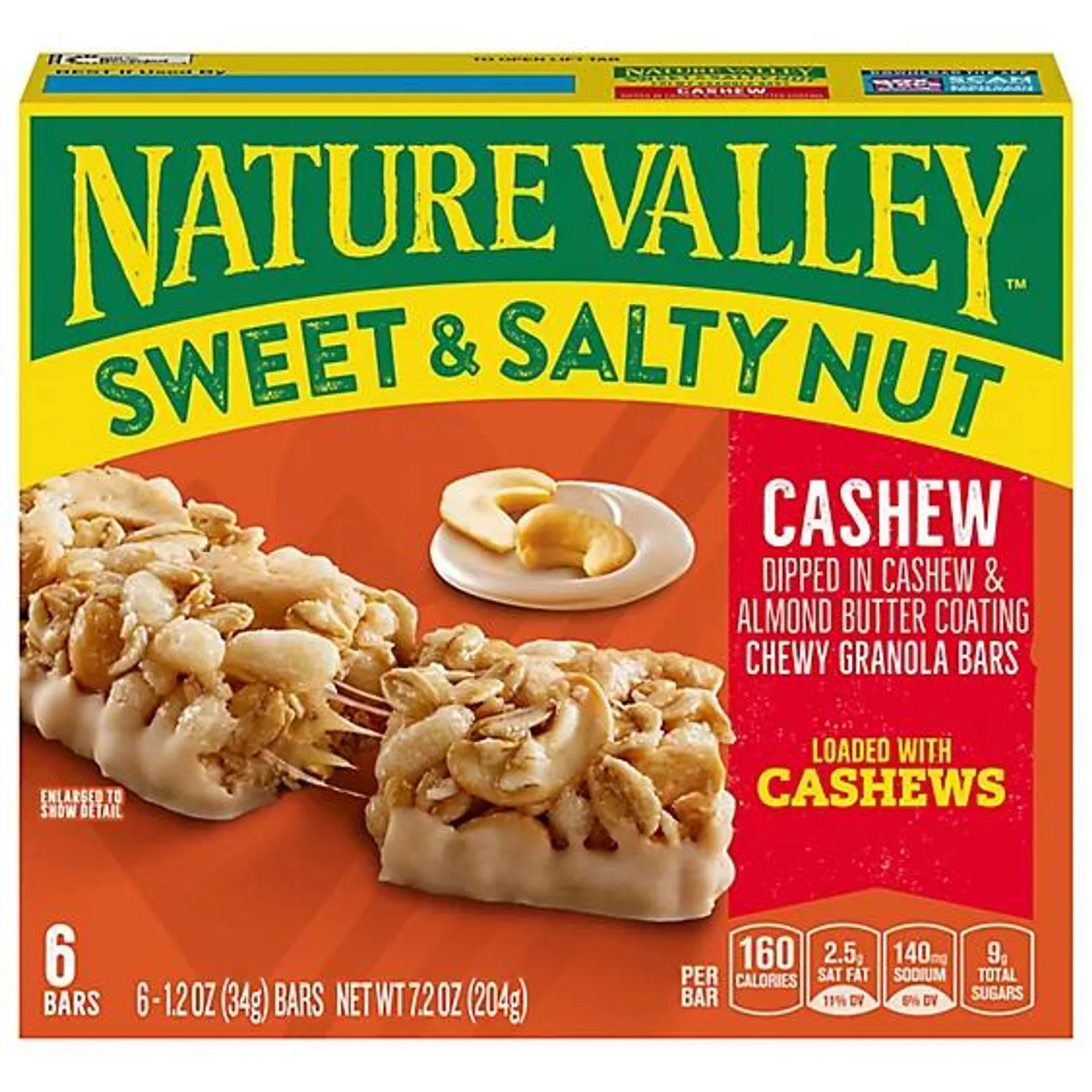 Nature Valley Granola Bars Sweet & Salty Nut Cashew - 6-1.2 Oz