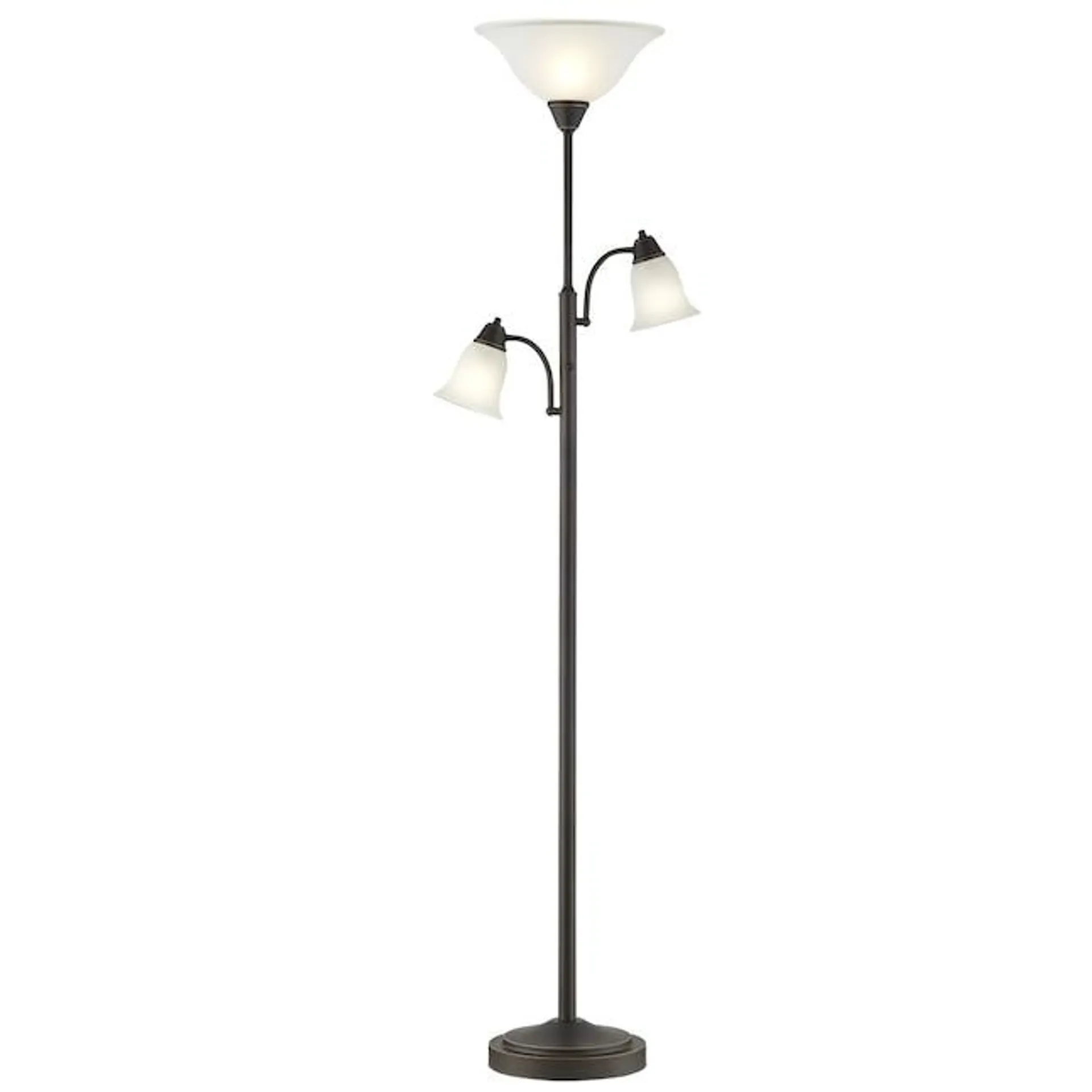 allen + roth 72.36-in Oil-Rubbed Bronze Torchiere with Reading Light Floor Lamp