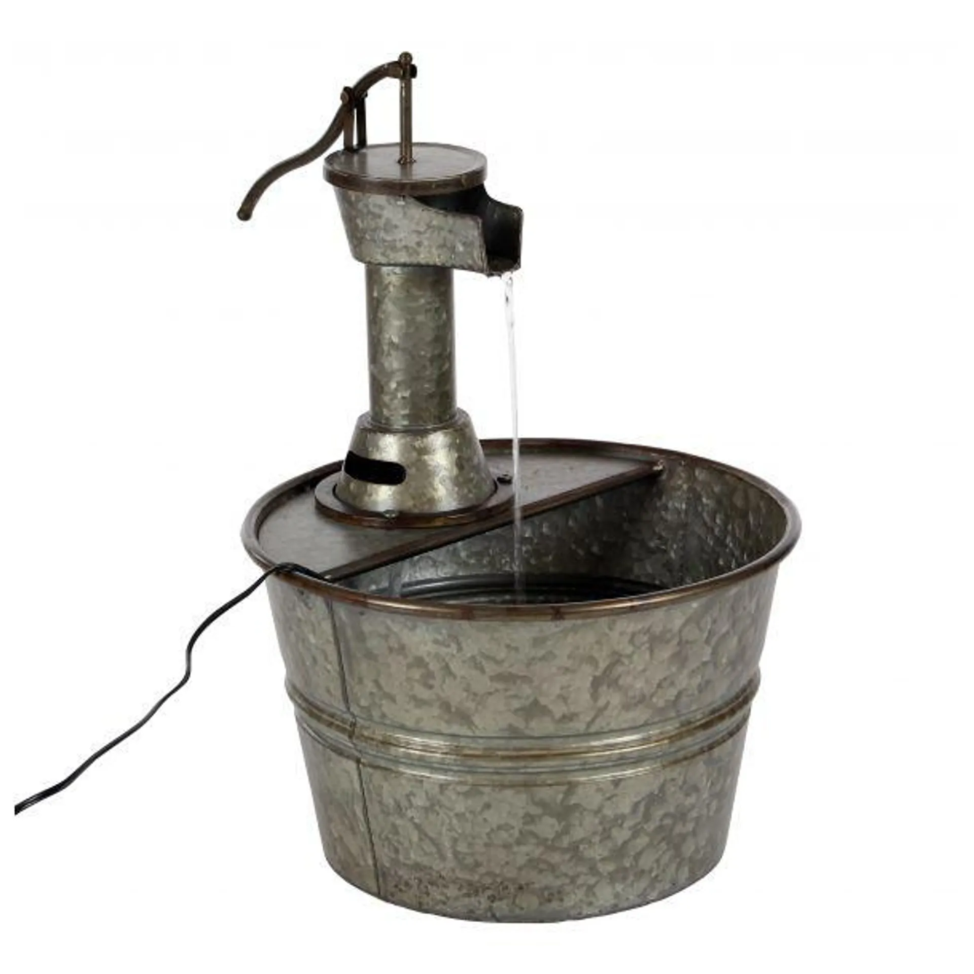 Grey Iron Farmhouse Fountain, 18 x 15 x 17