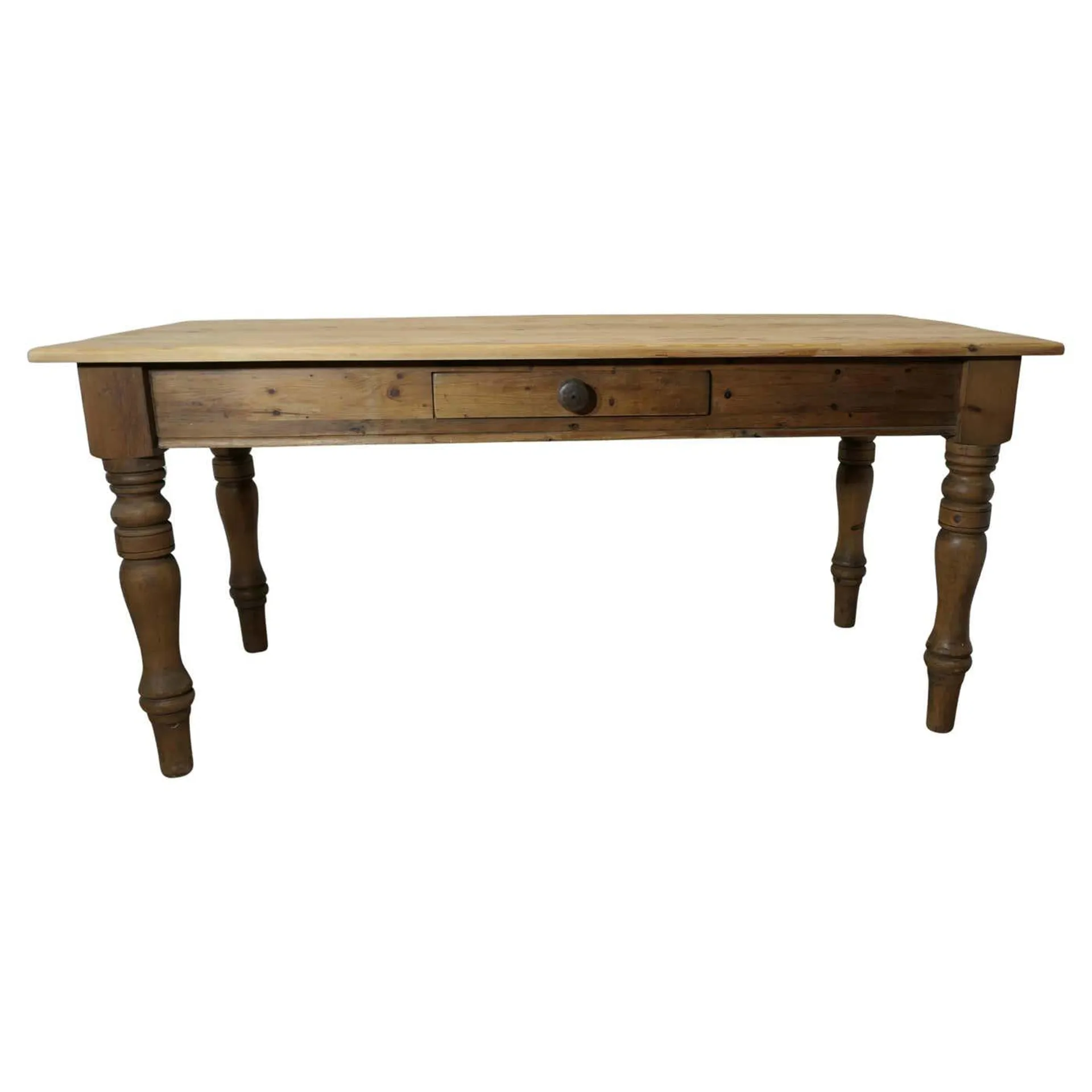 Pine Farmhouse Kitchen Table with Side Drawer A good Farmhouse table