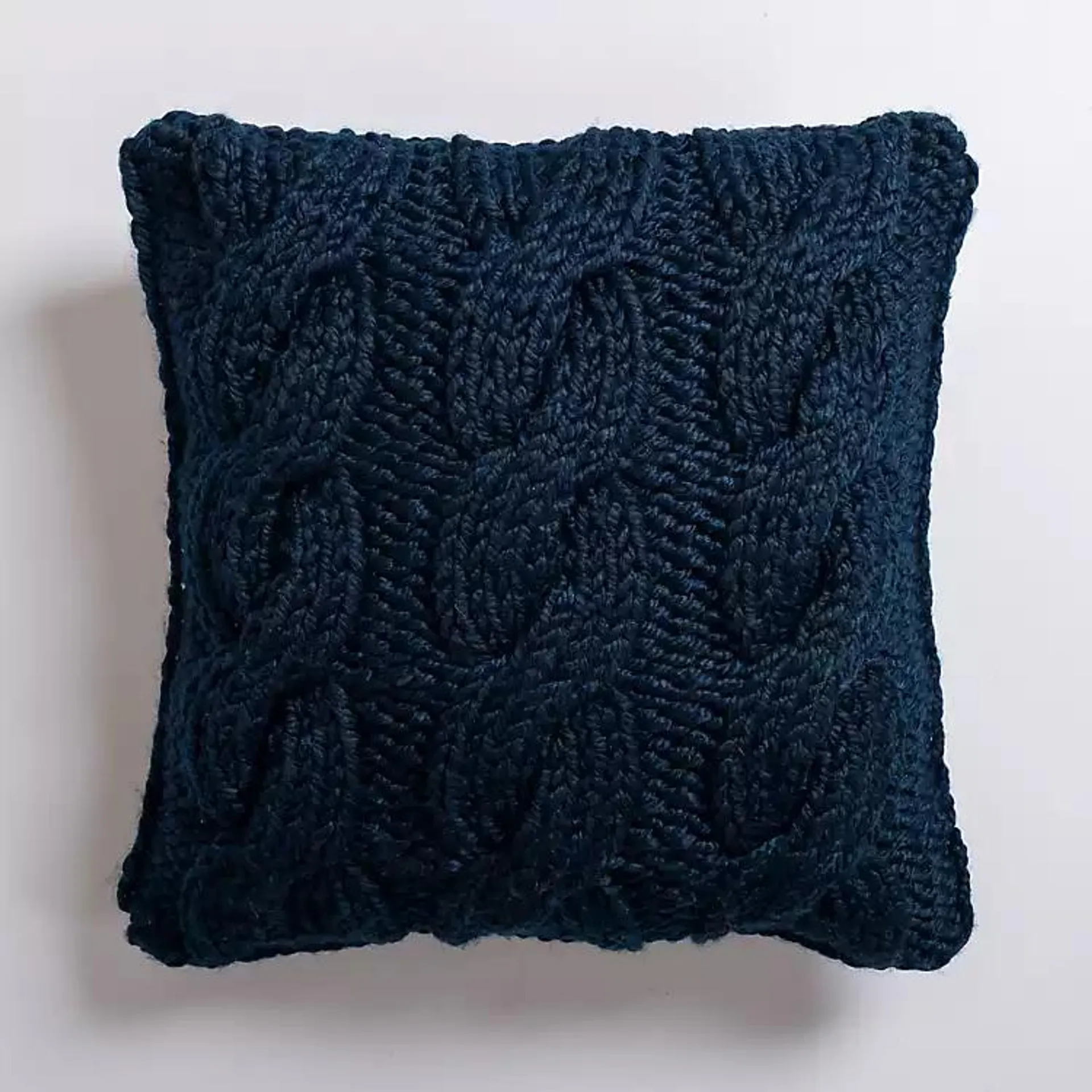 Navy Chunky Knit Pillow