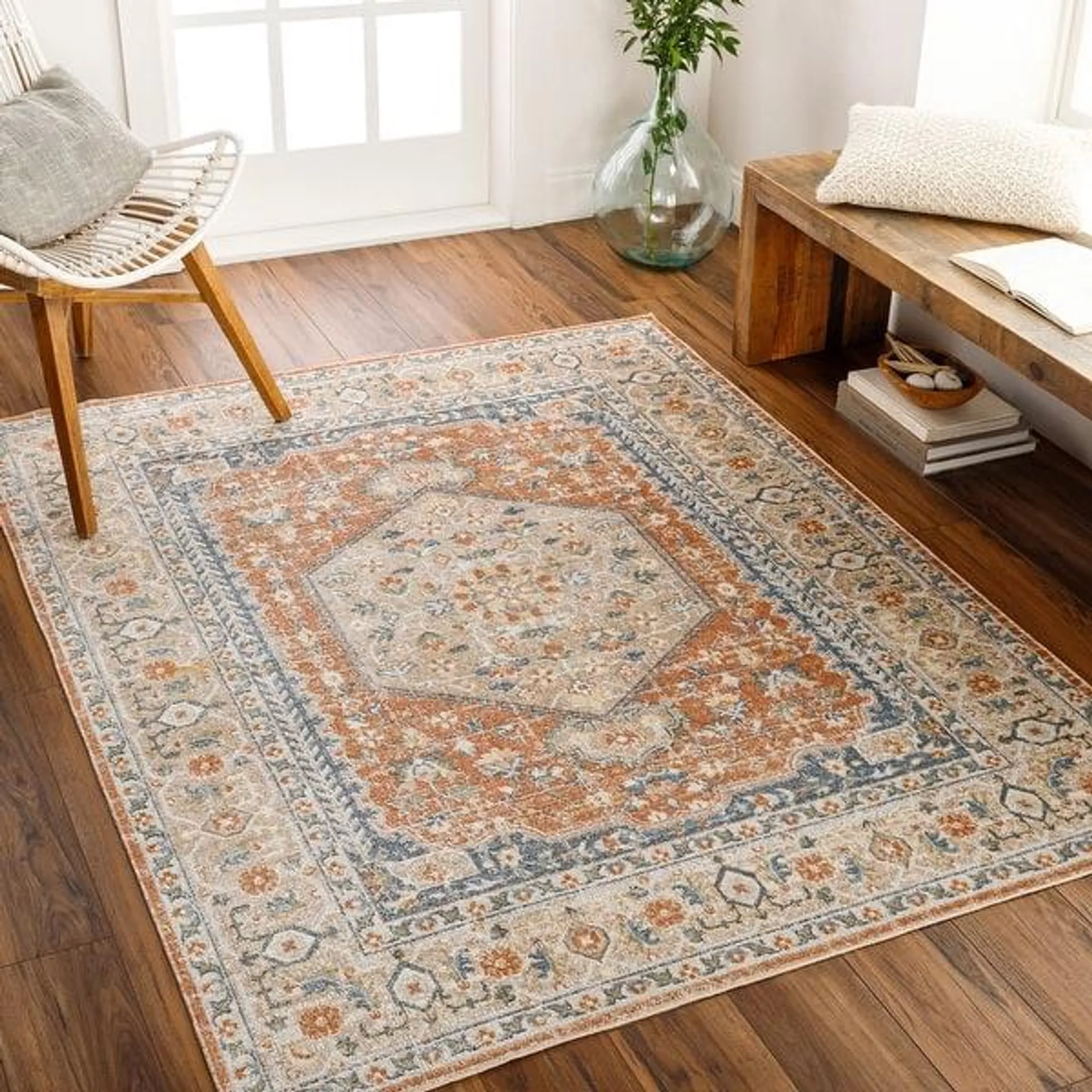 Livabliss Lillian Machine Washable Medallion Area Rug