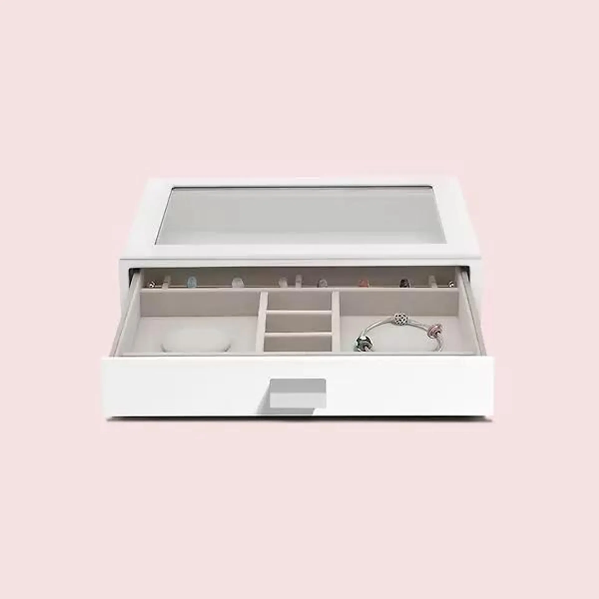 Stackers Classic Glass Top Charm Drawer White